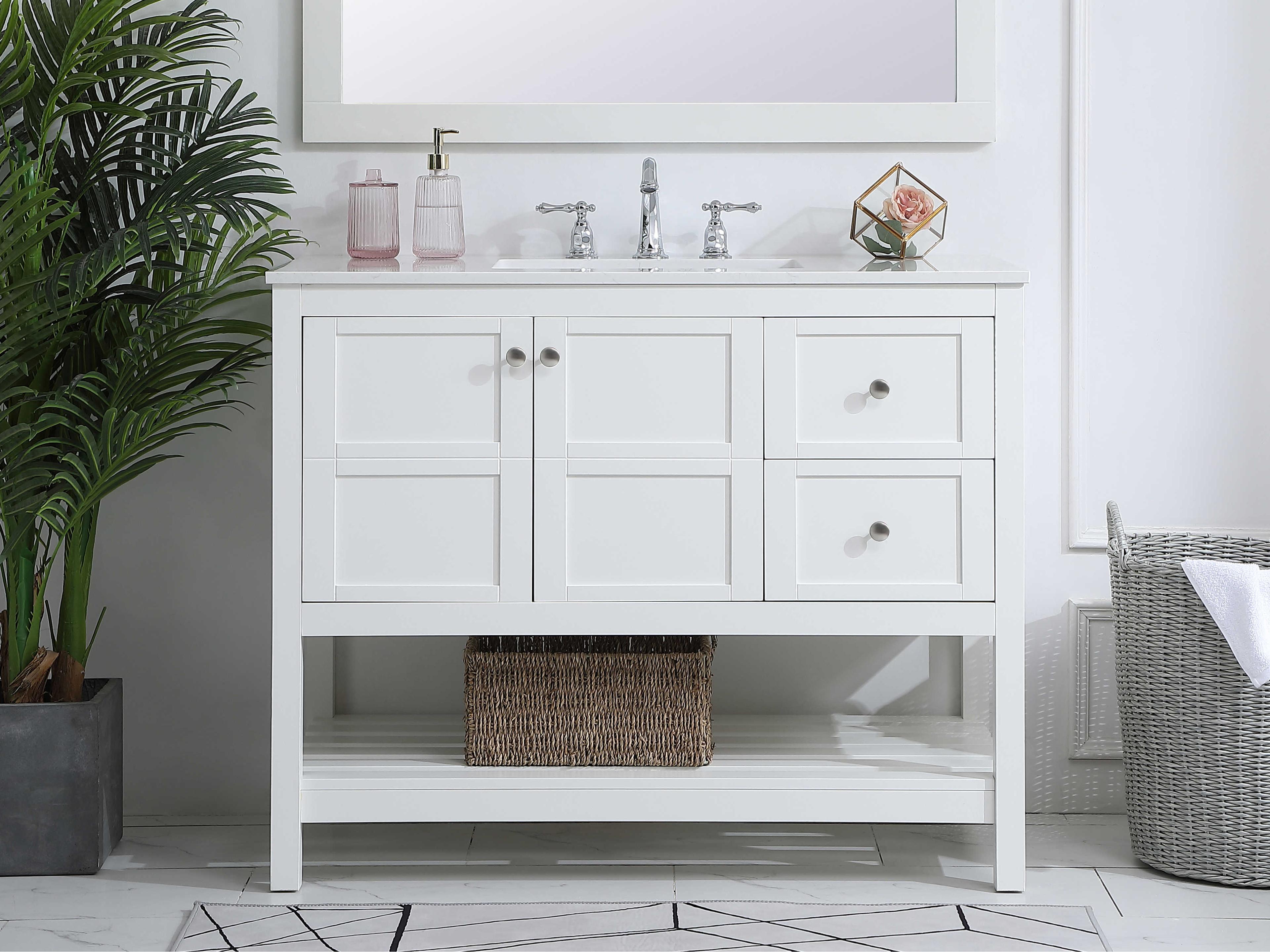 Elegant Lighting Theo 42" White Vanity