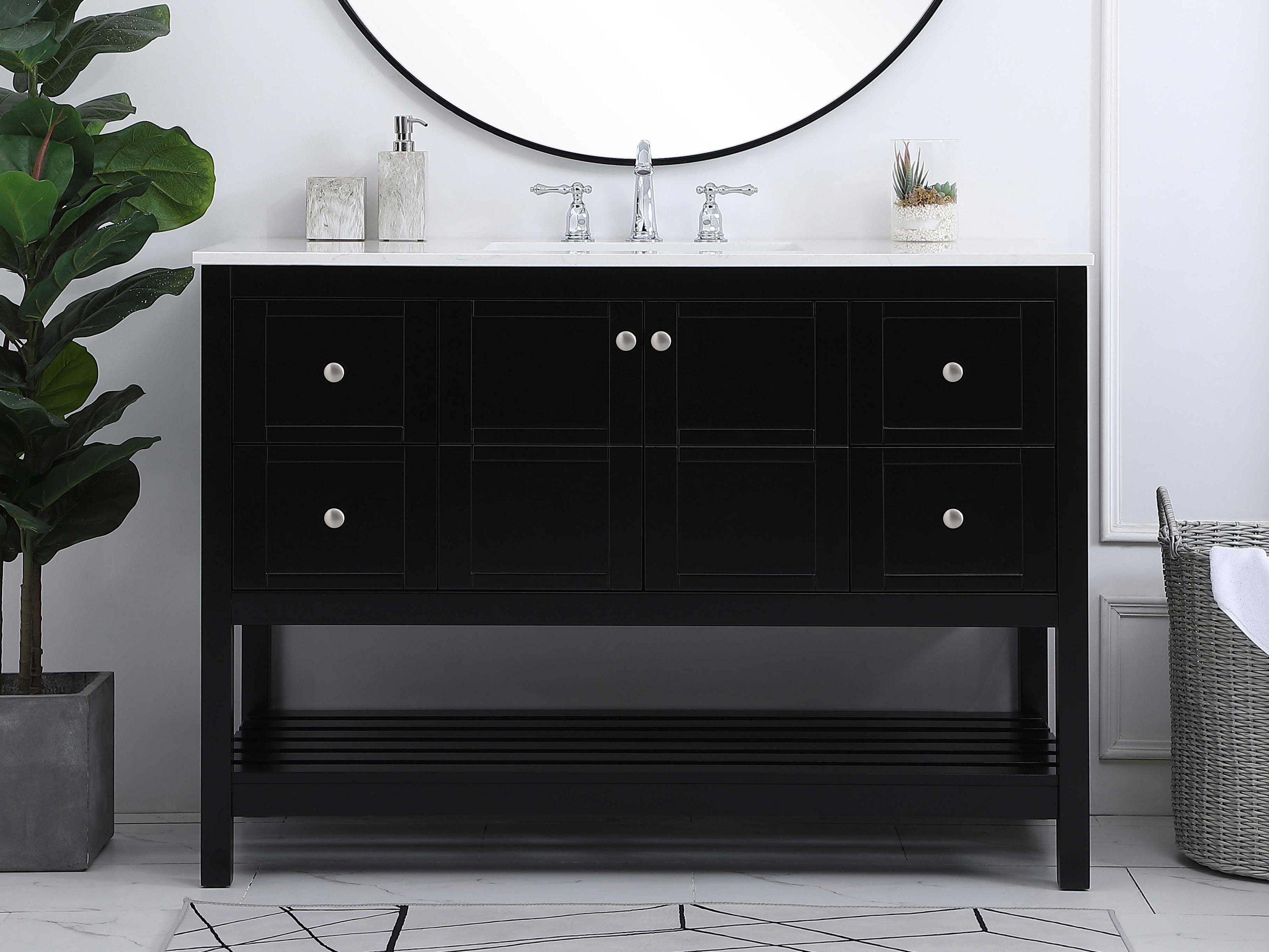 Elegant Lighting Theo Black 48" Vanity