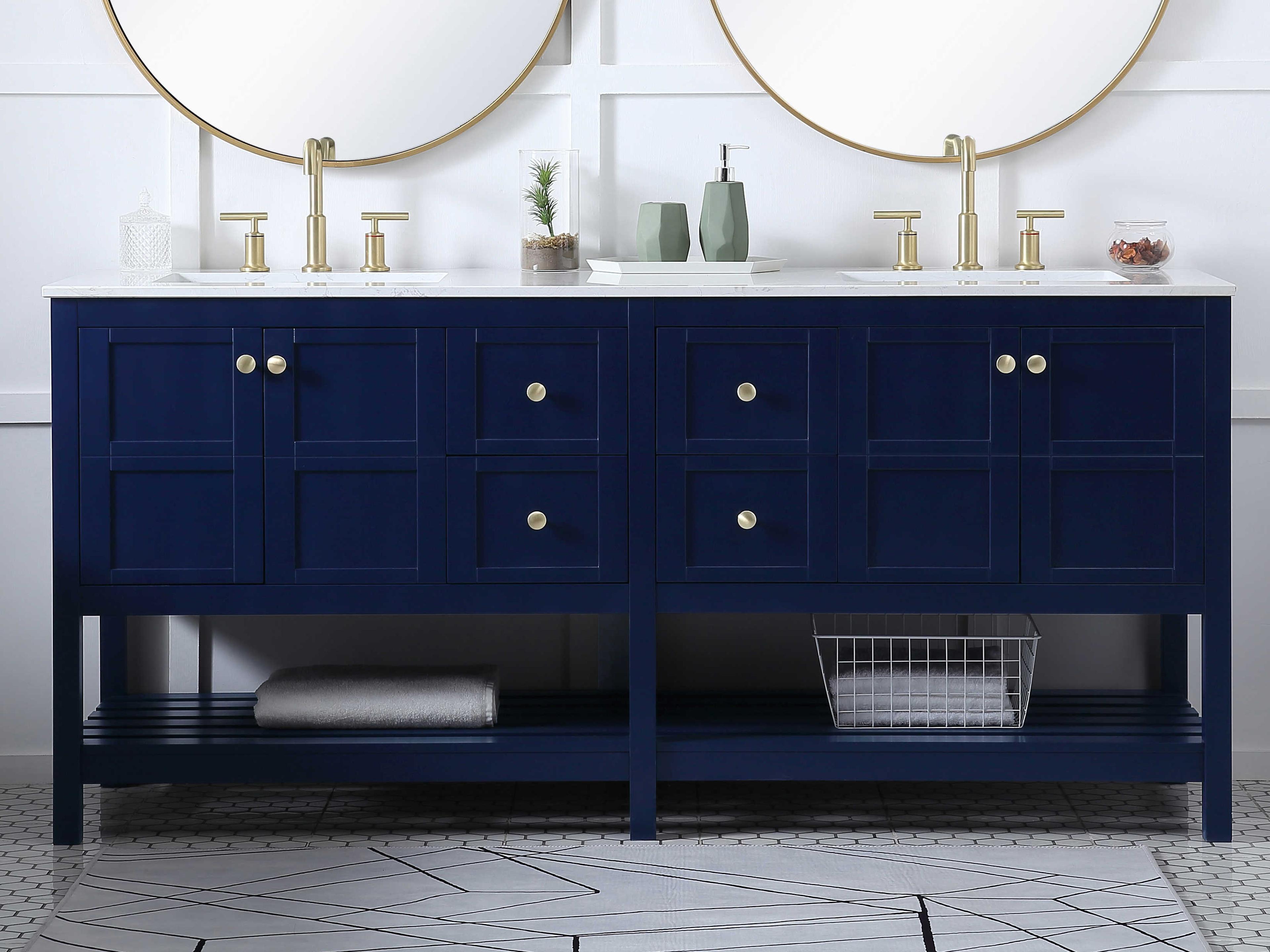 Elegant Lighting Theo Blue 72" Vanity