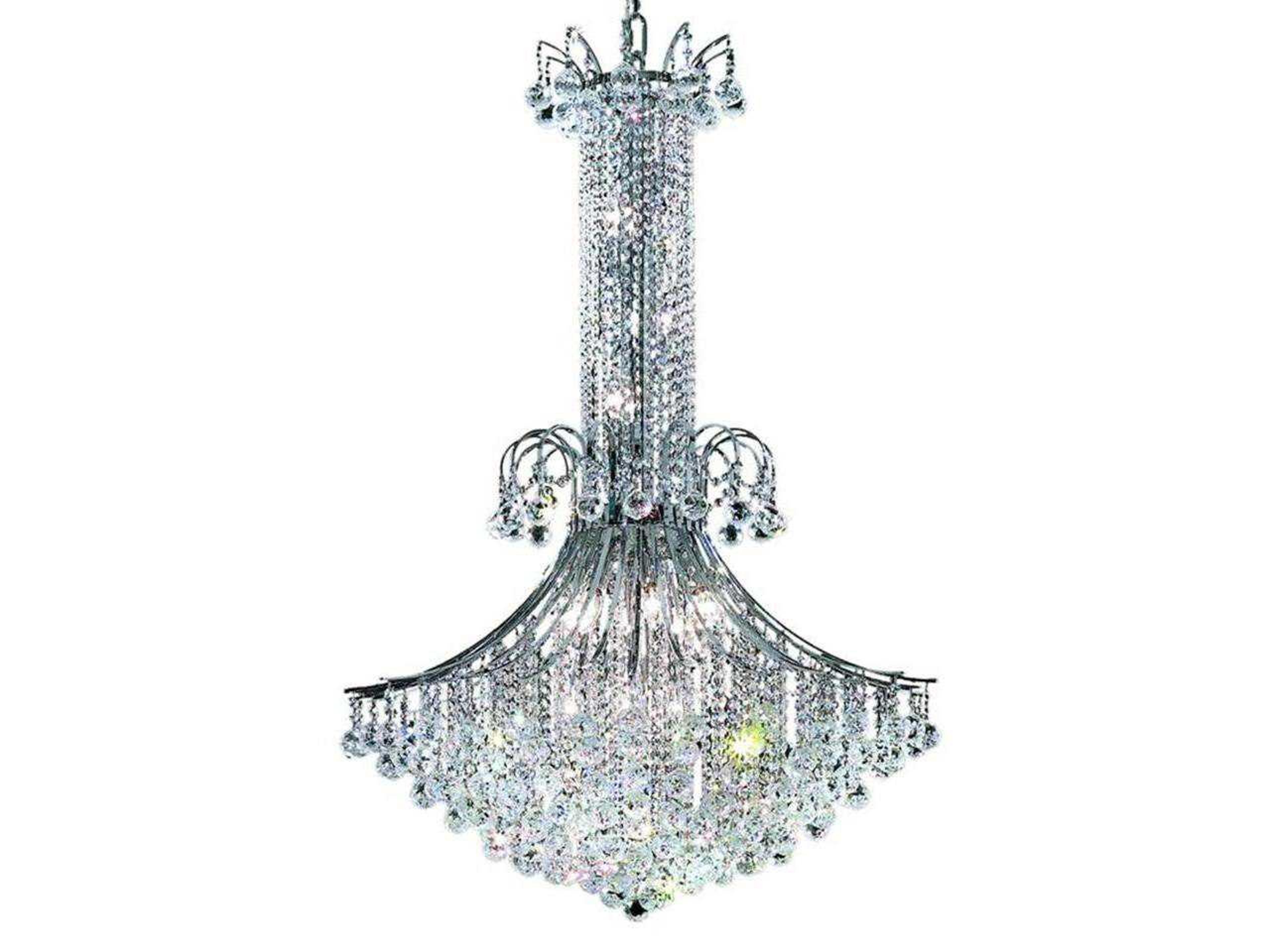 Toureg 16-Light Chrome Clear Crystal Empire Tiered Chandelier