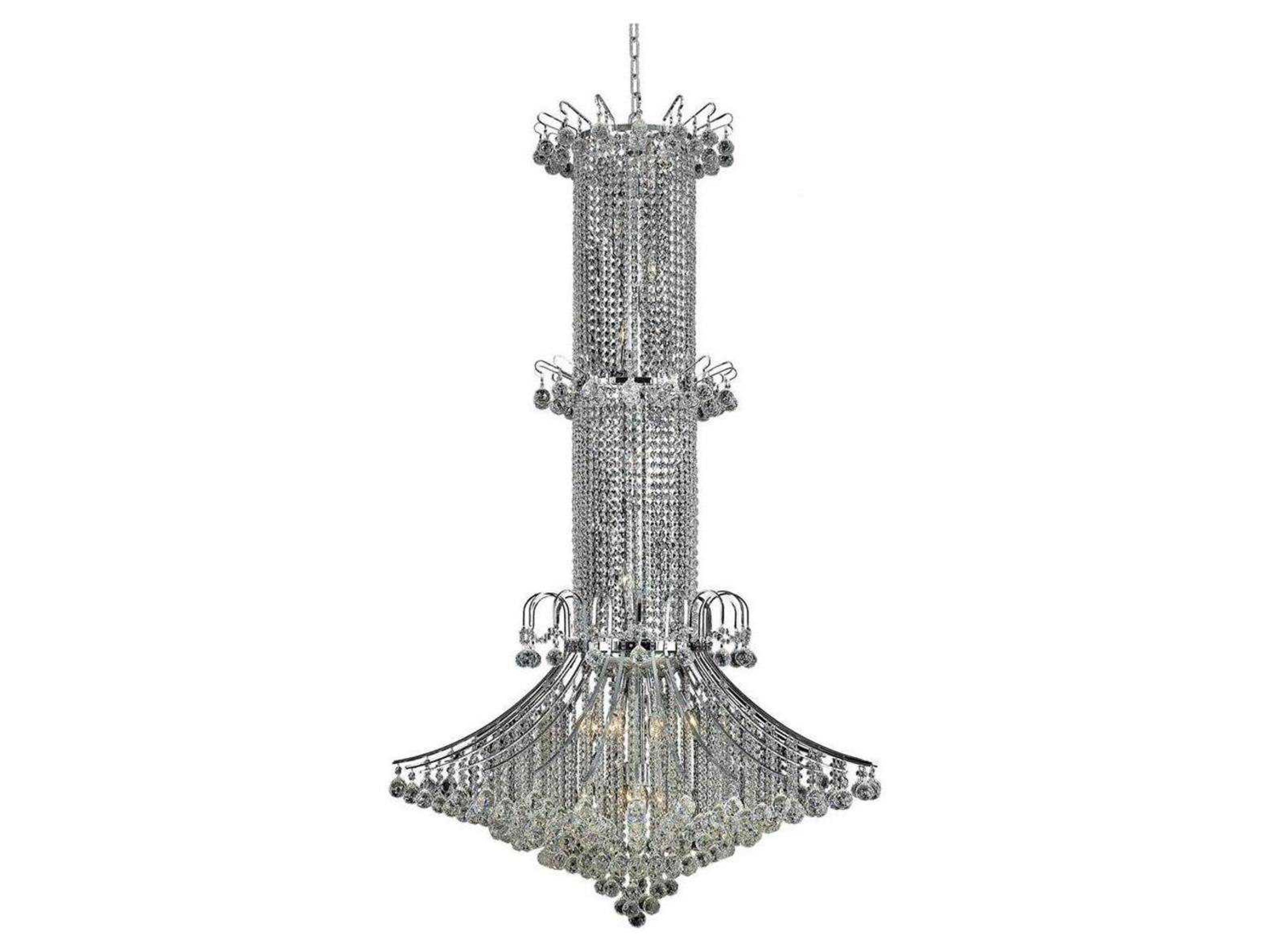 Toureg 20-Light Chrome Clear Crystal Empire Tiered Chandelier