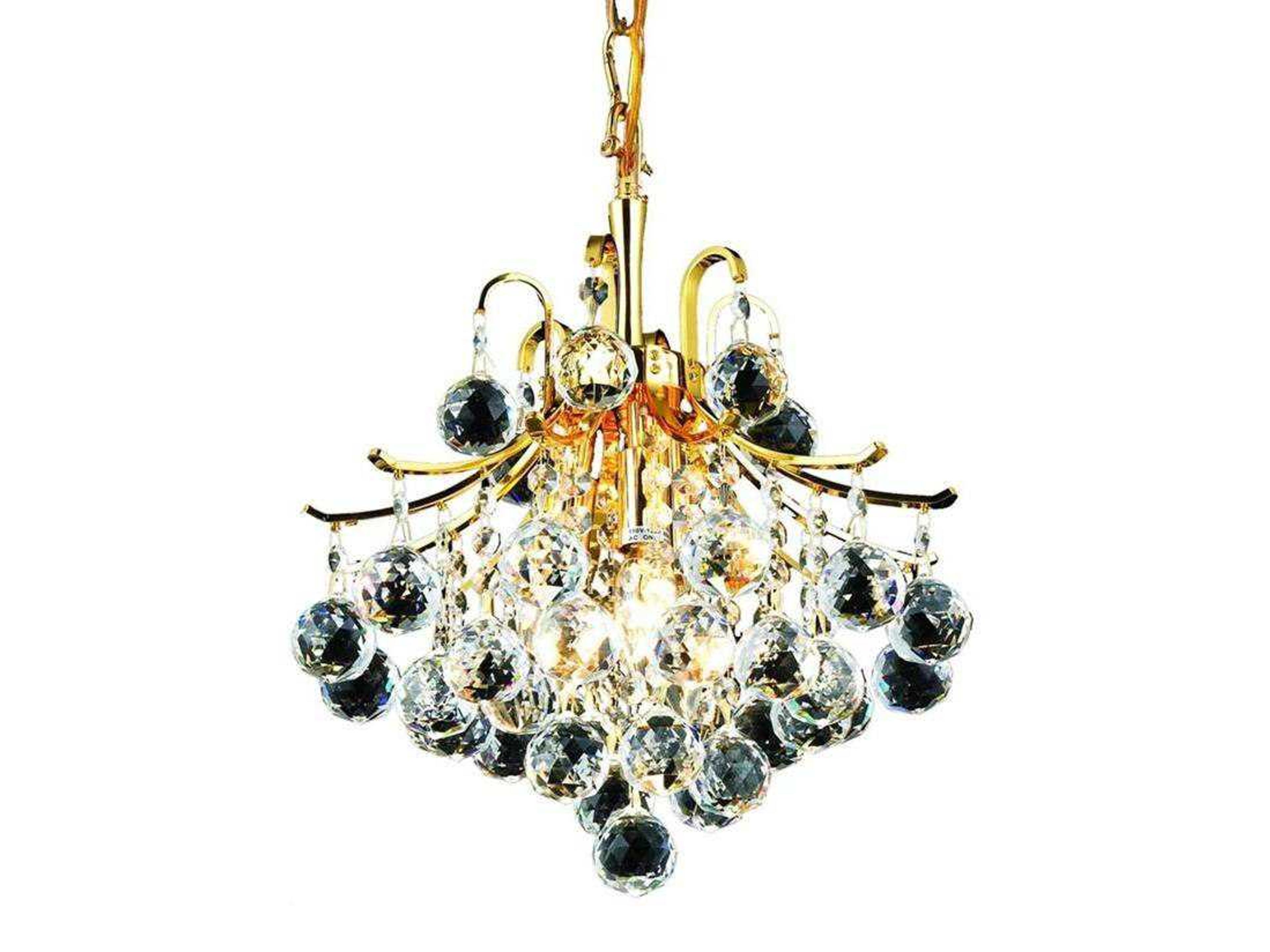 Toureg 3-Light Gold Clear Crystal Chandelier