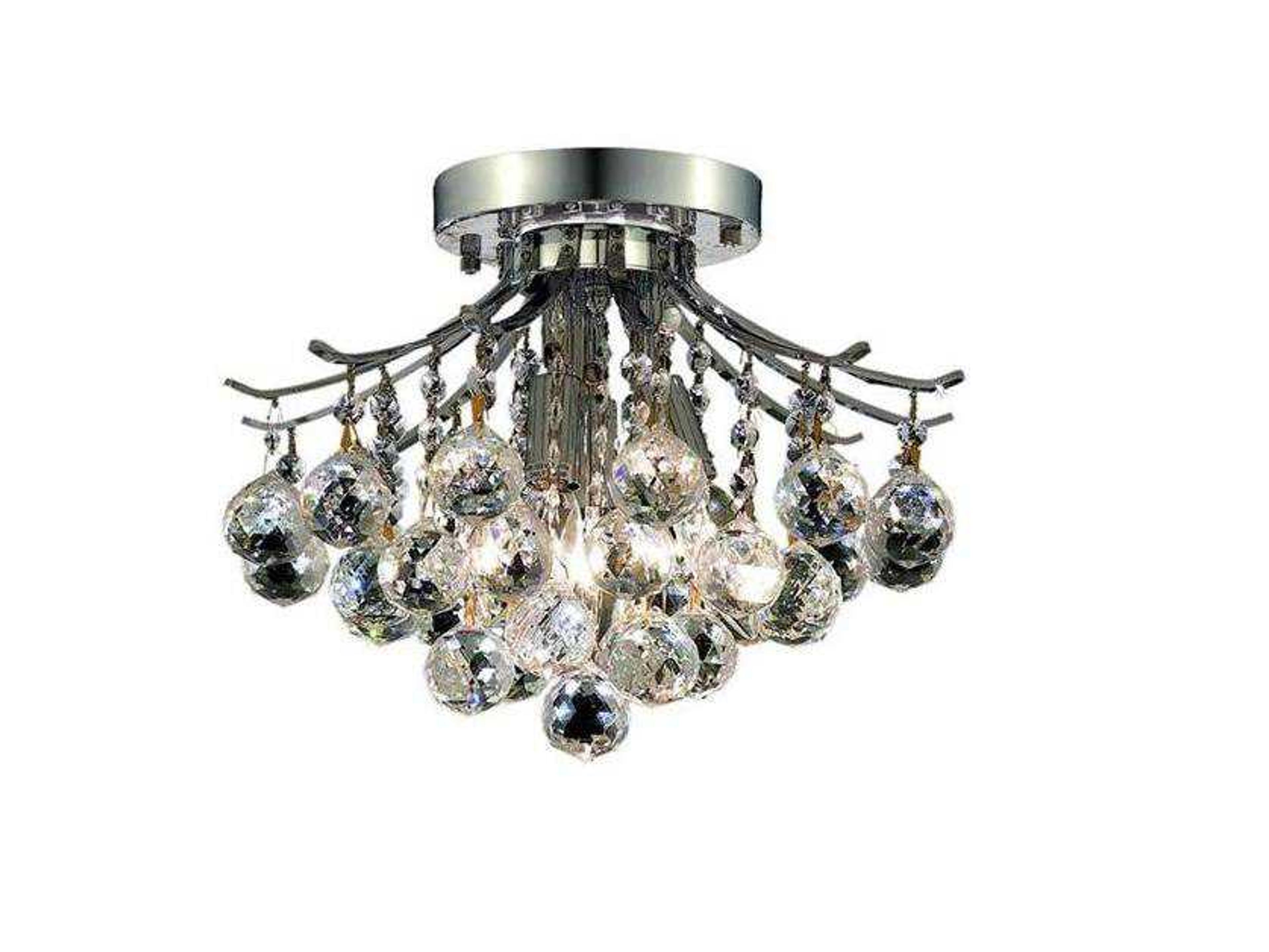 Toureg Chrome Clear Crystal Semi Flush Mount