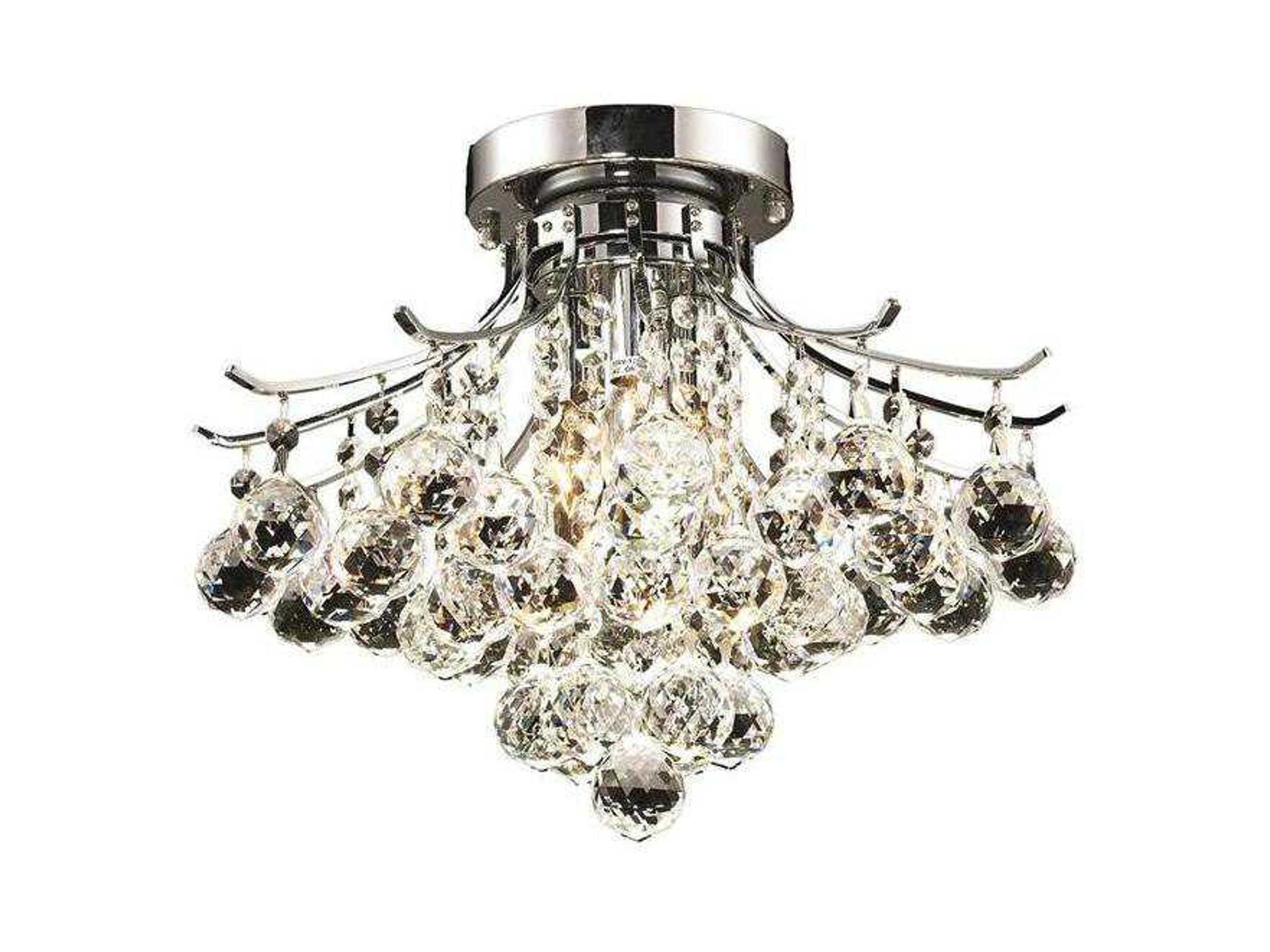 Toureg Chrome Clear Crystal Semi Flush Mount