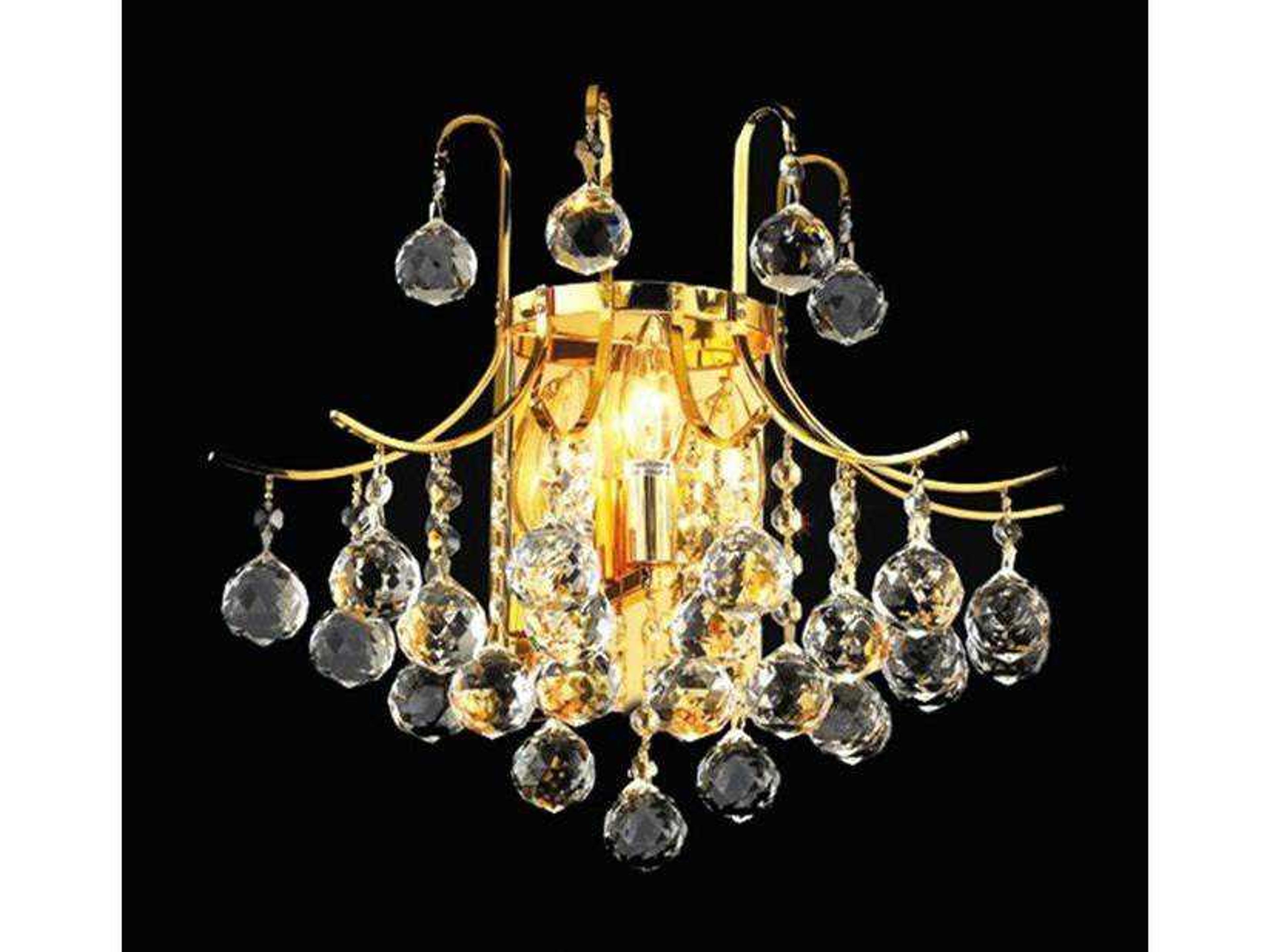 Toureg Gold Clear Crystal Wall Sconce