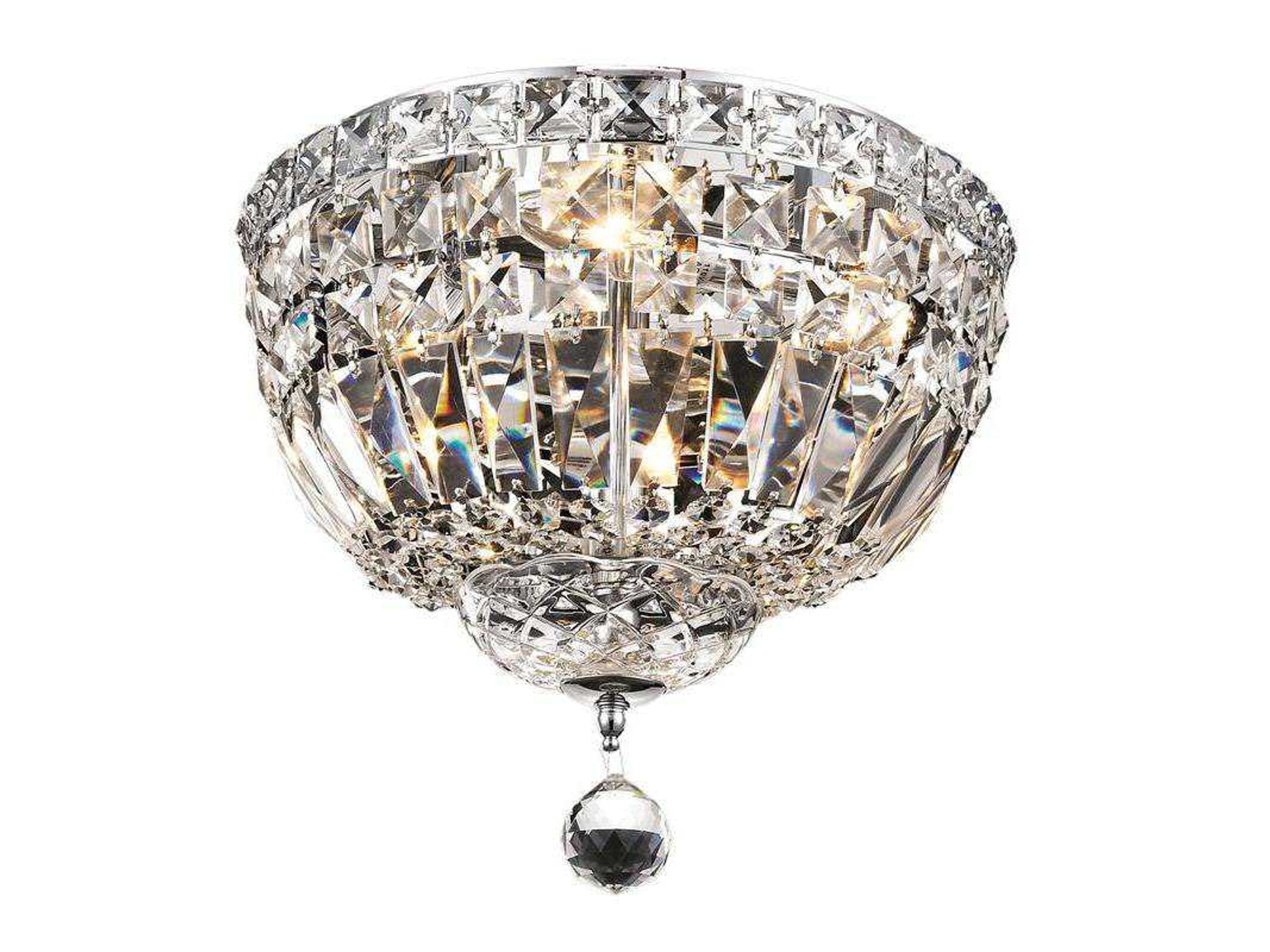 Tranquil Chrome Clear Crystal Bowl Flush Mount