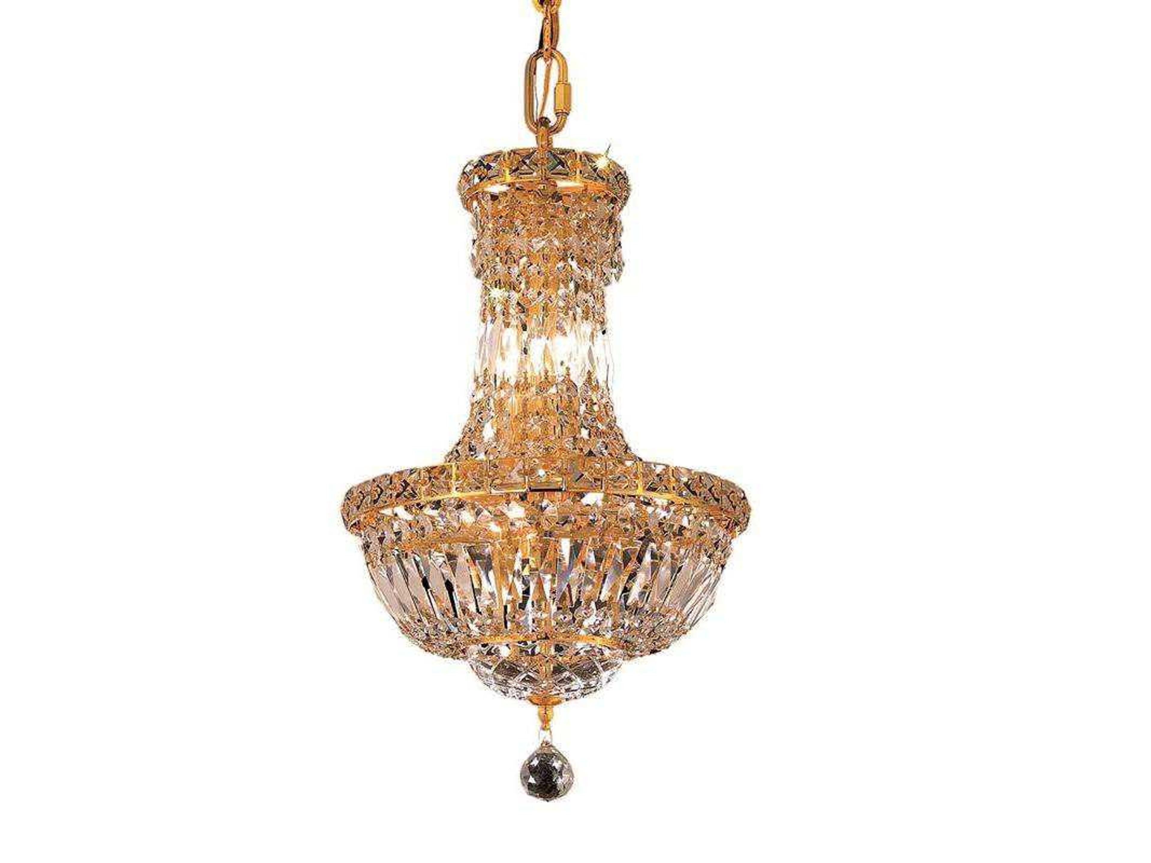 Tranquil 6-Light Gold Crystal Empire Tiered Chandelier