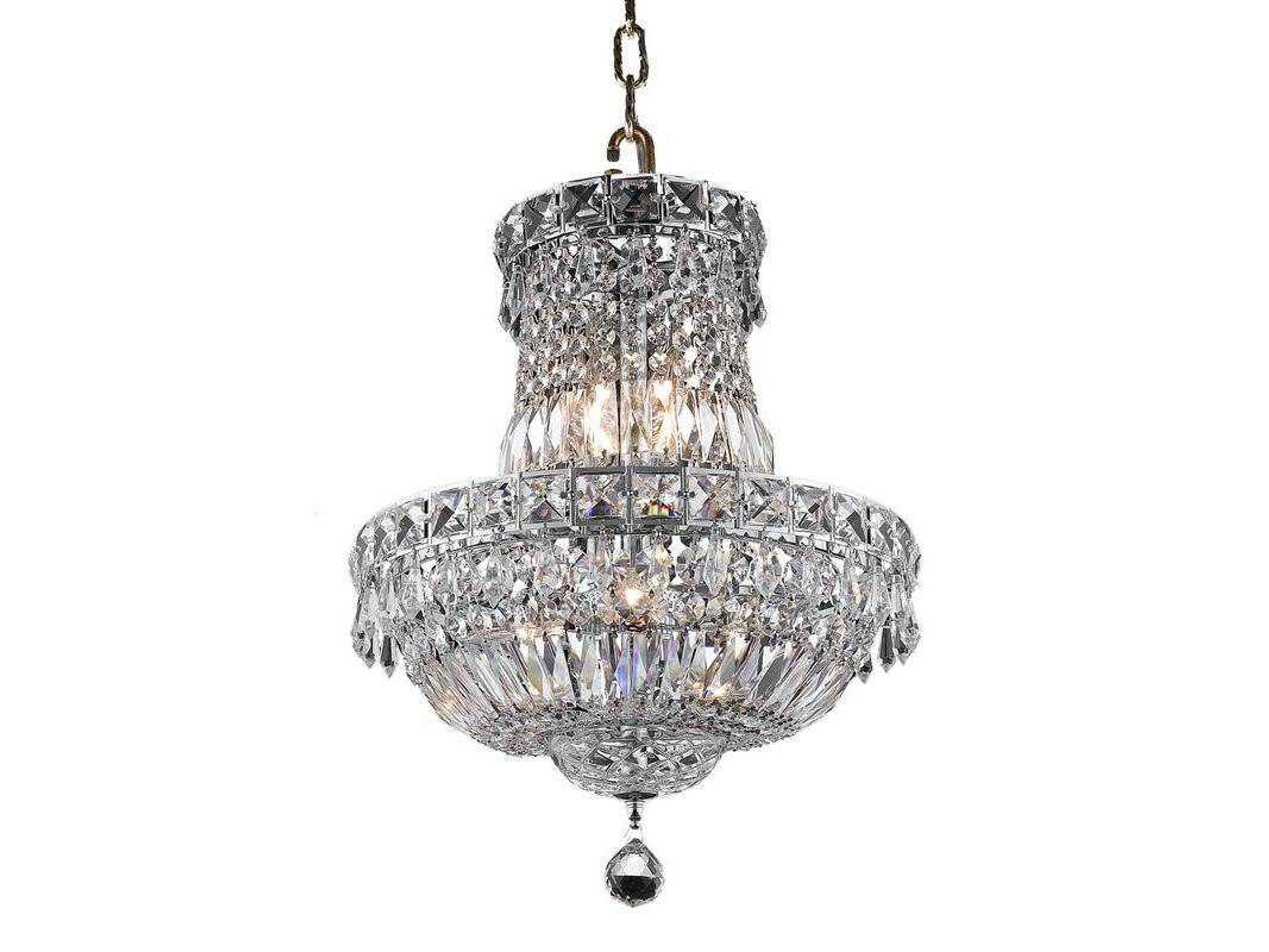 Tranquil 6-Light Chrome Clear Crystal Empire Tiered Chandelier
