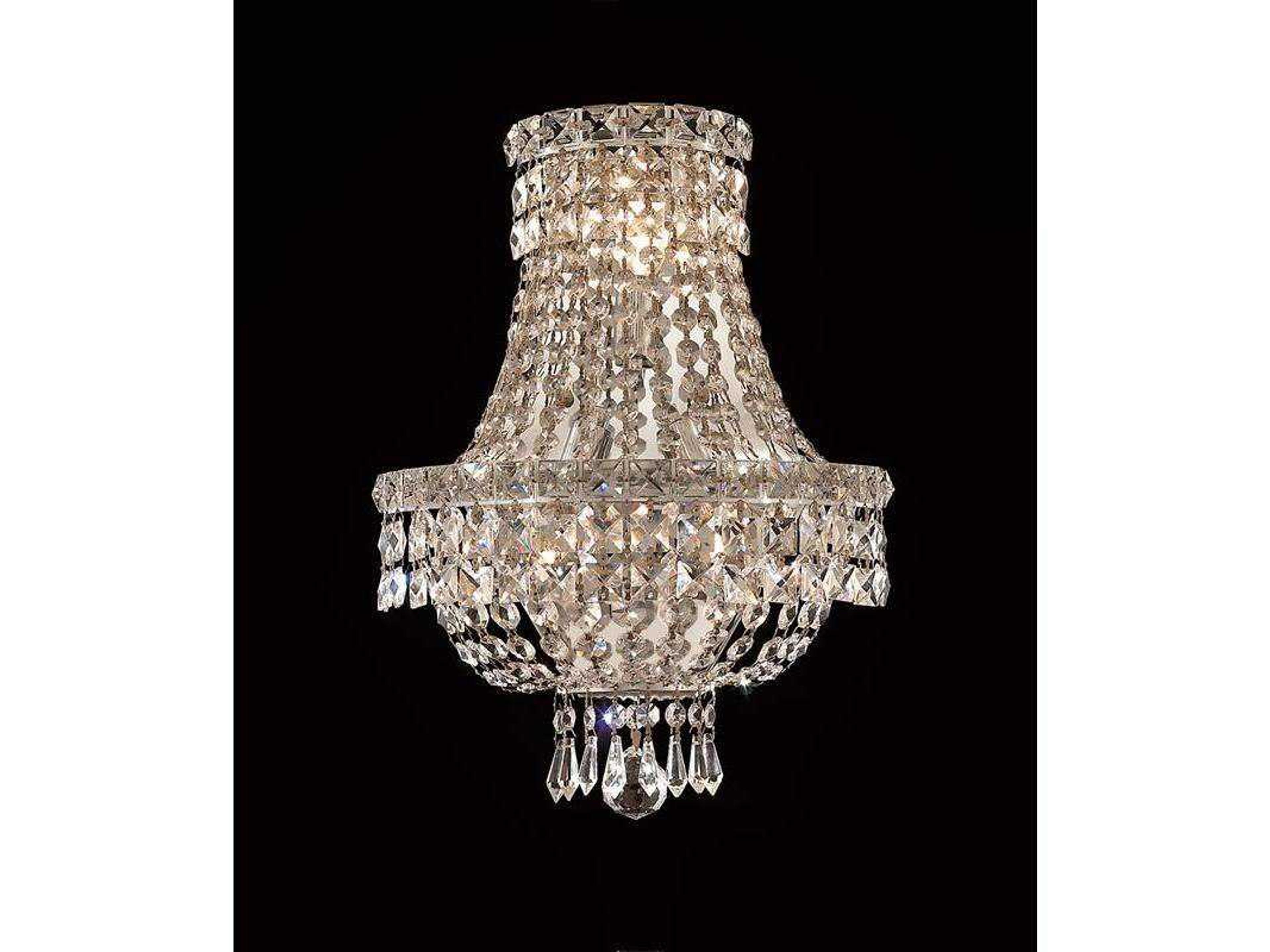 Tranquil Chrome Clear Crystal Wall Sconce