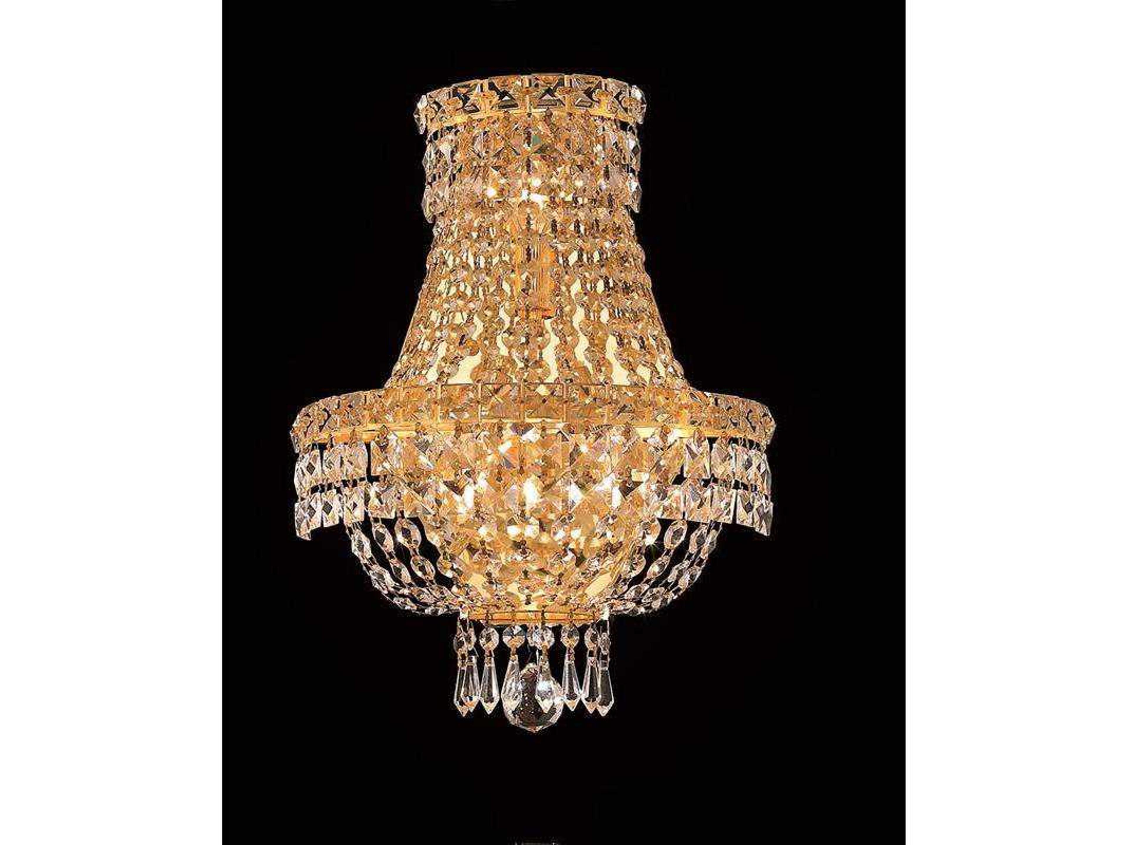Tranquil Gold Clear Crystal Wall Sconce