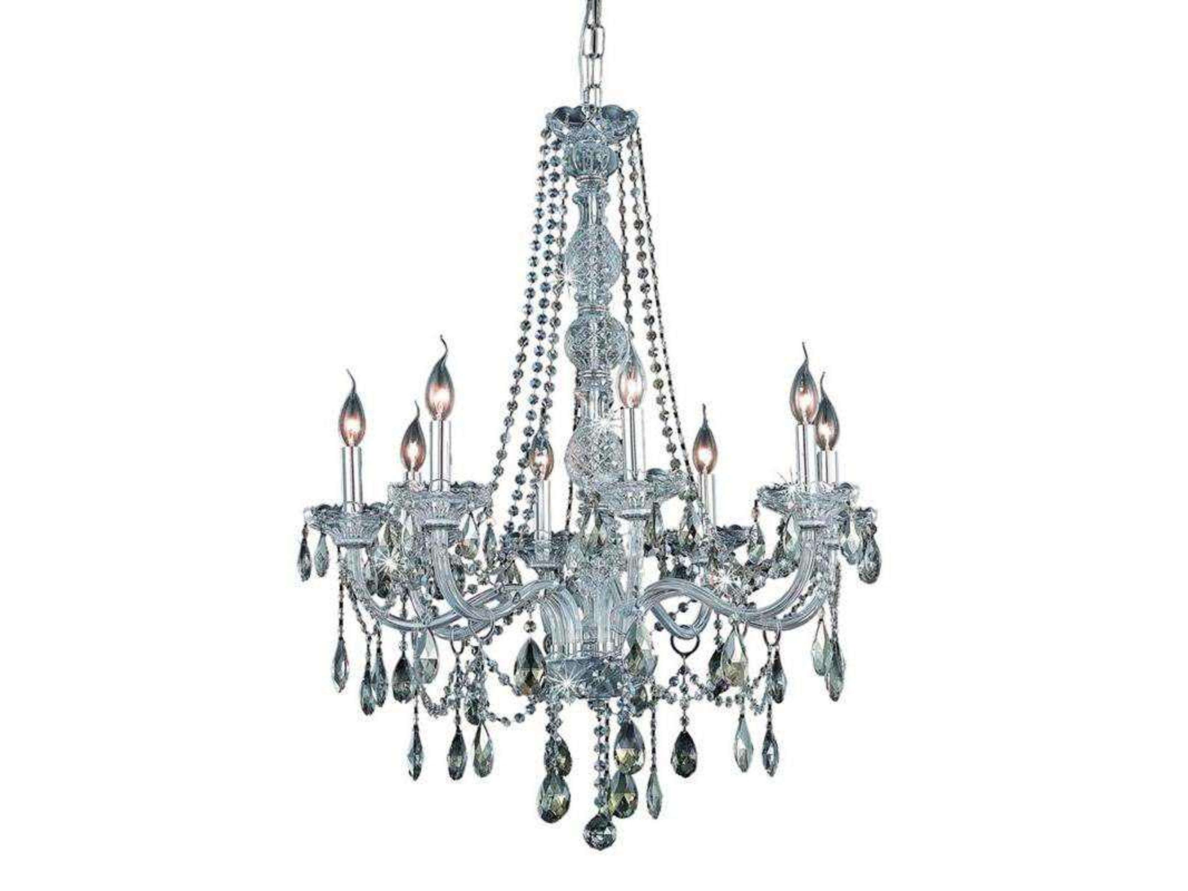Verona 8-Light Chrome Gold Crystal Glass Candelabra Chandelier
