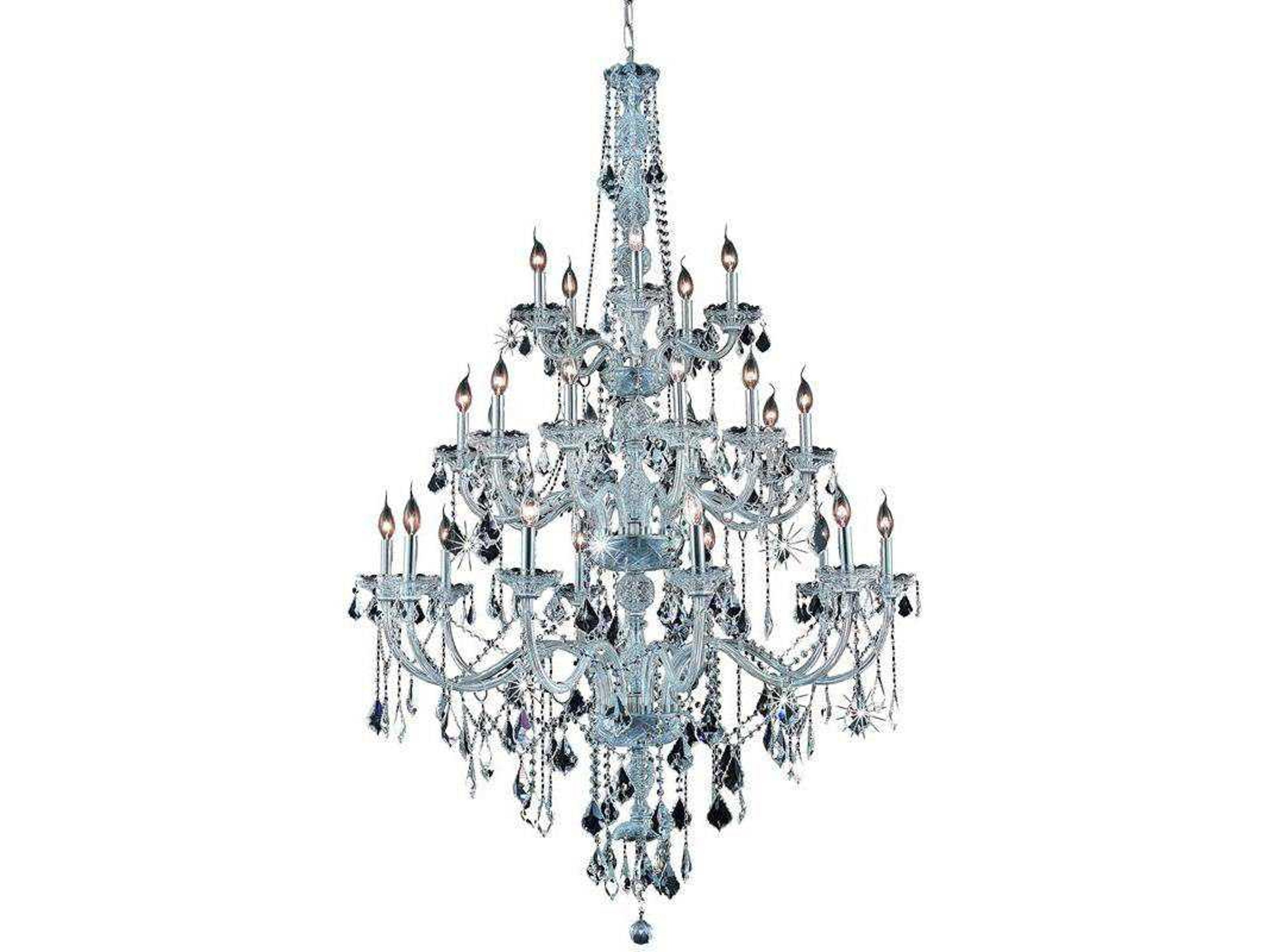 Verona 25-Light Chrome Clear Crystal Glass Candelabra Tiered Chandelier