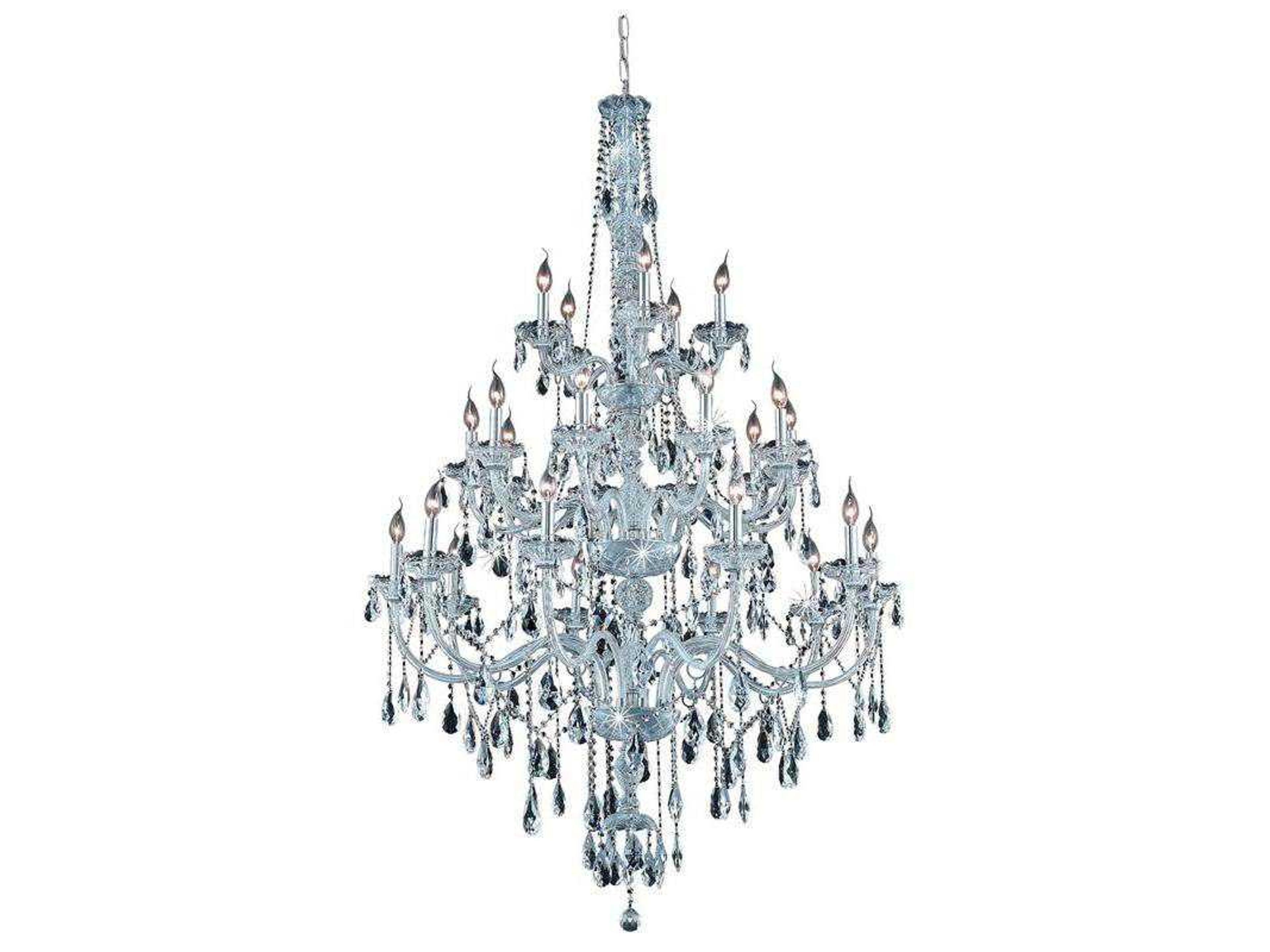 Verona 25-Light Chrome Clear Crystal Glass Candelabra Tiered Chandelier