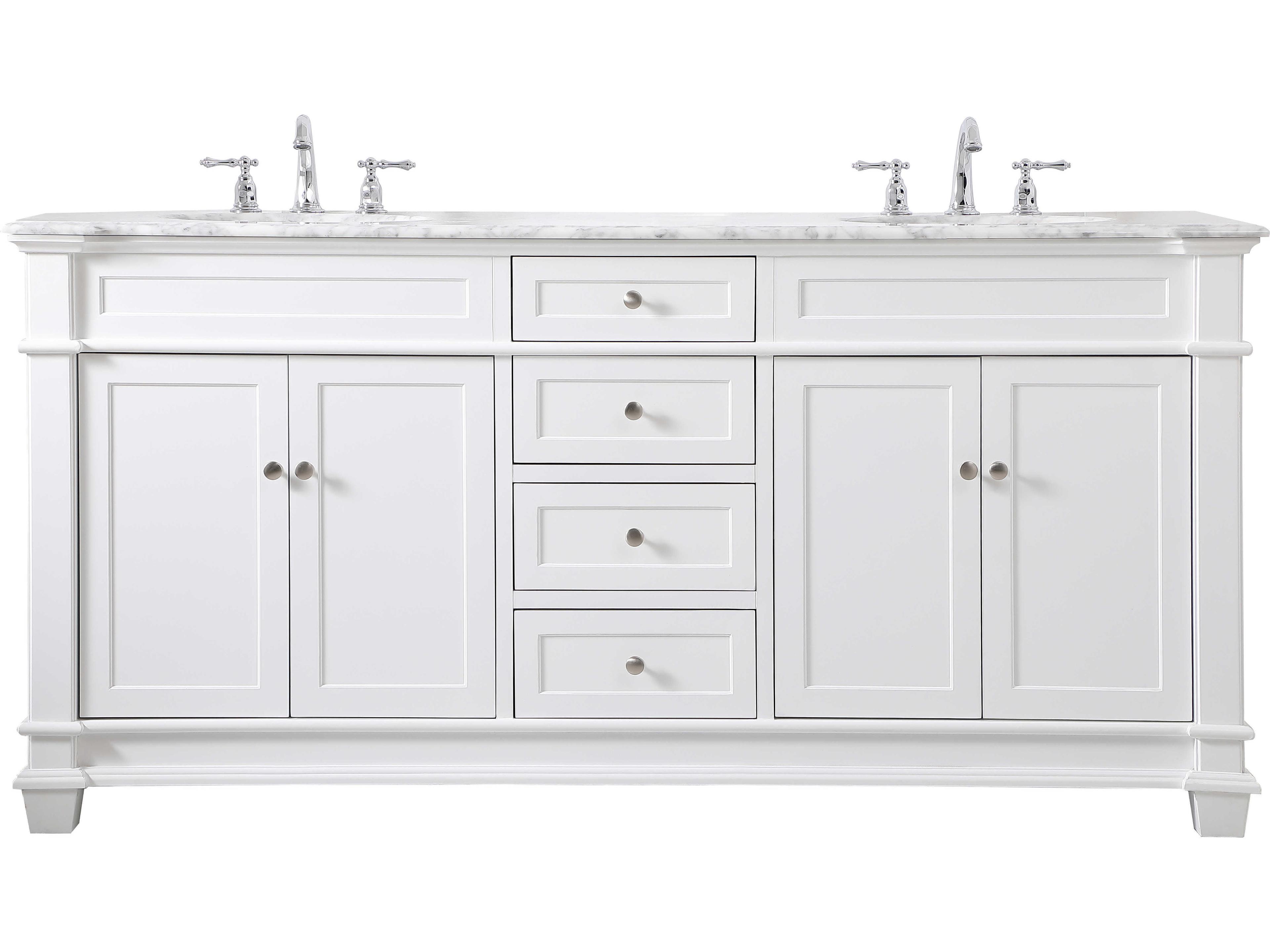 Wesley 72-Inch Double Bathroom Vanity Set in White