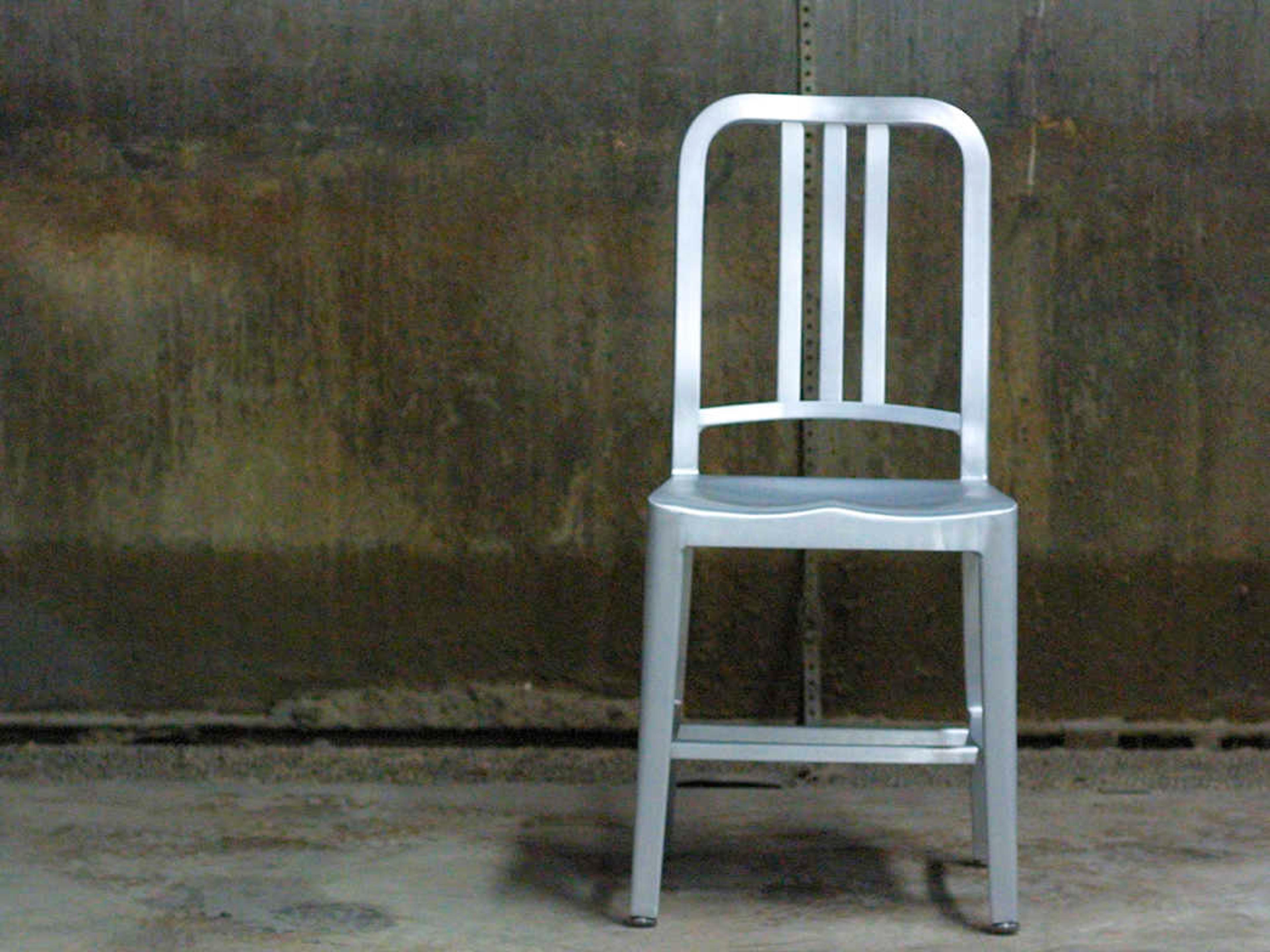 Emeco Navy Silver Side Dining Chair