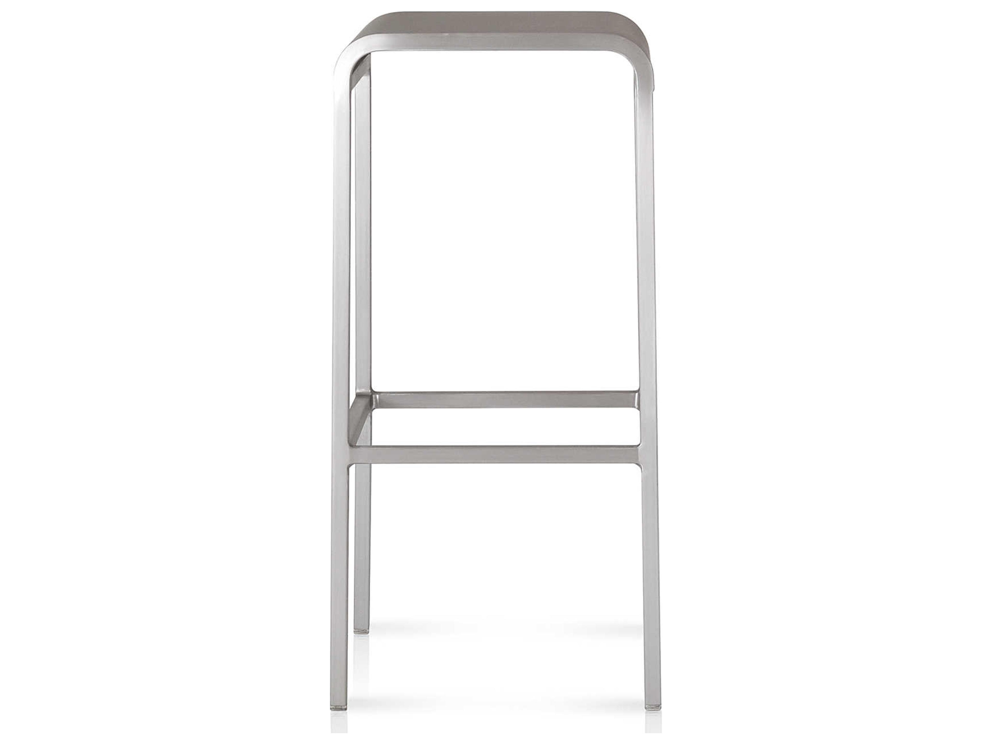 Norman Foster Brushed Aluminum Bar Stool