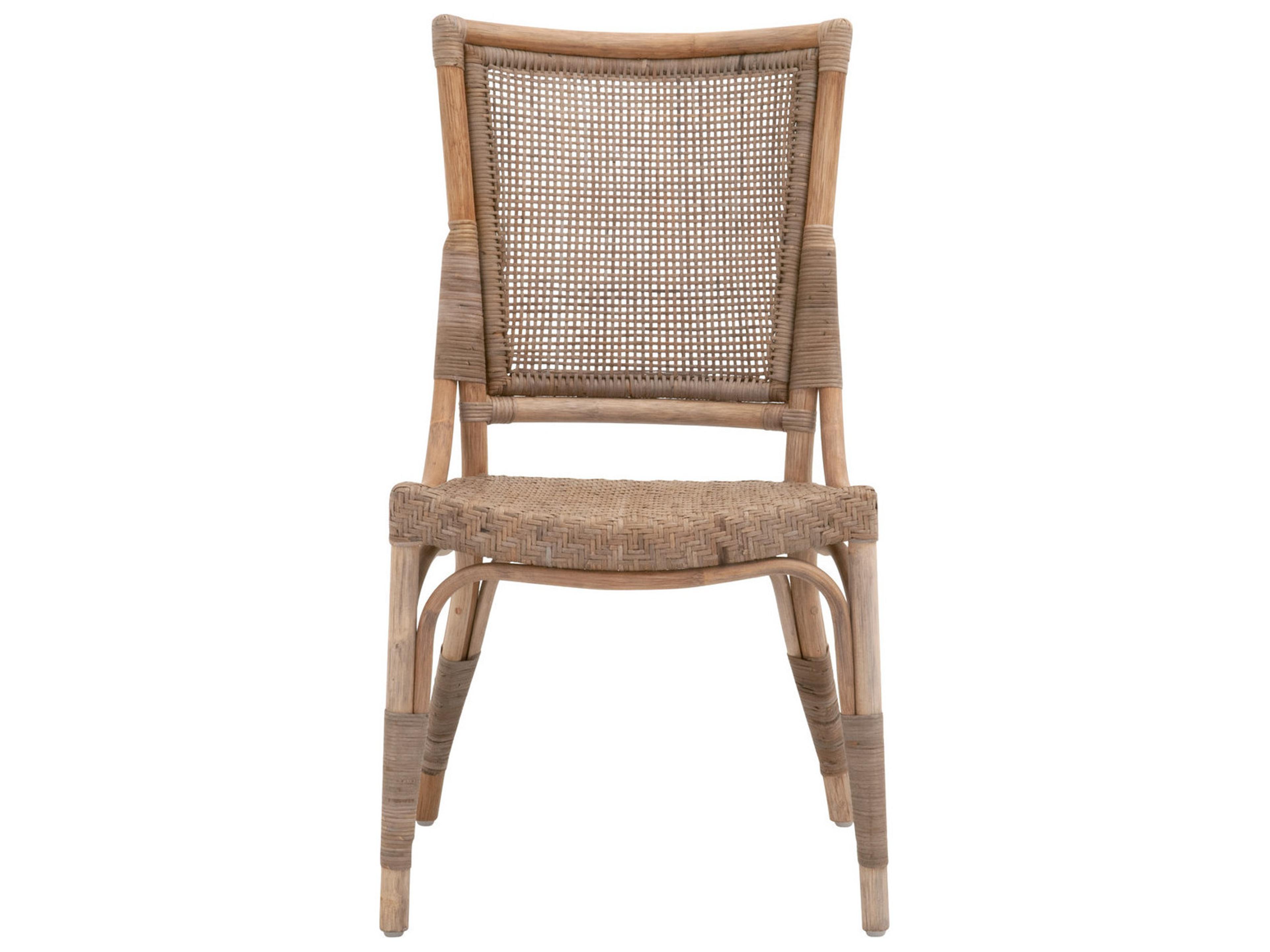 Essentials for Living Sel De Mer Rattan Gray Armless Dining Chair Set of 2