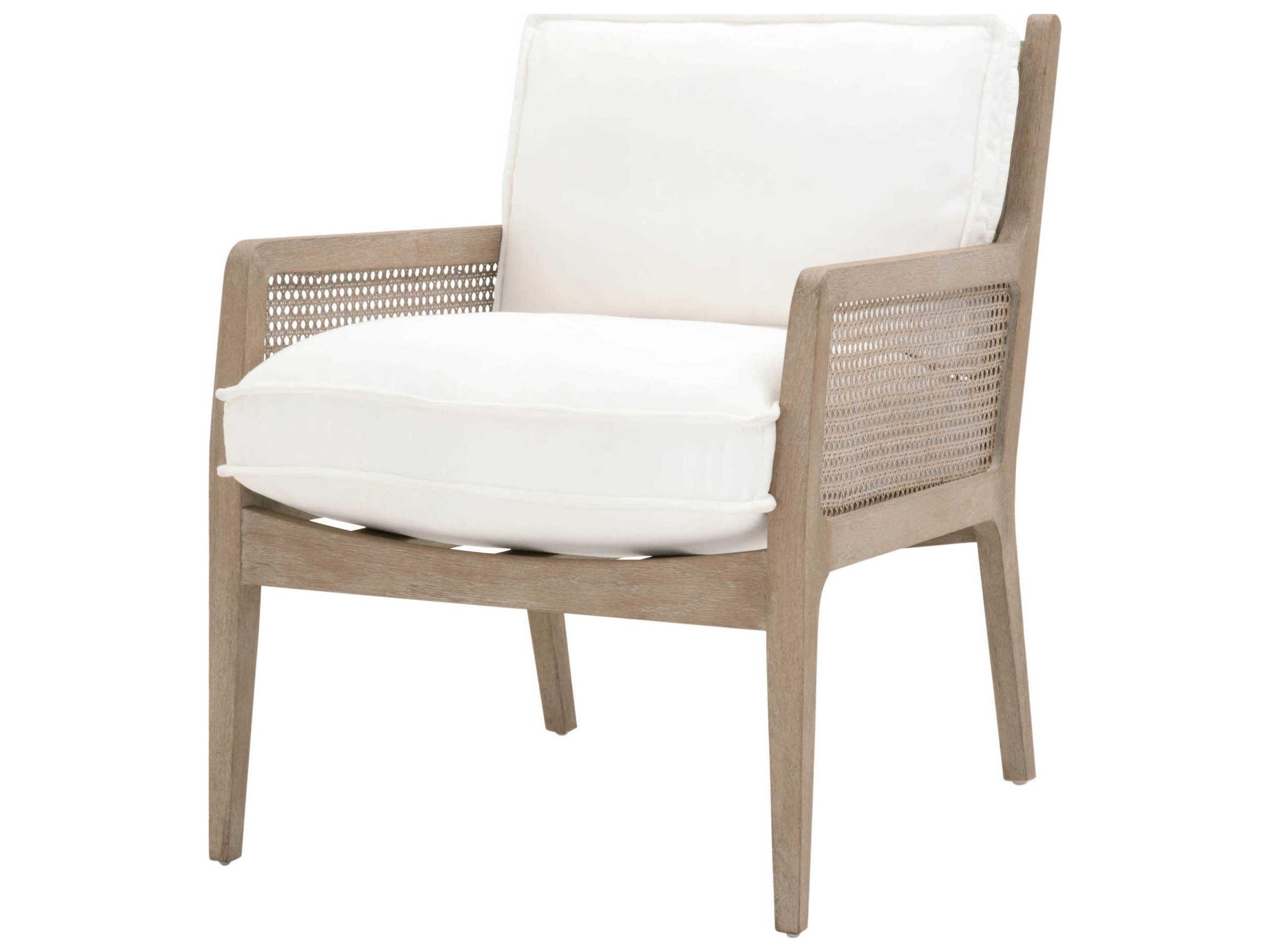 Stitch & Hand Leone White Fabric Accent Chair