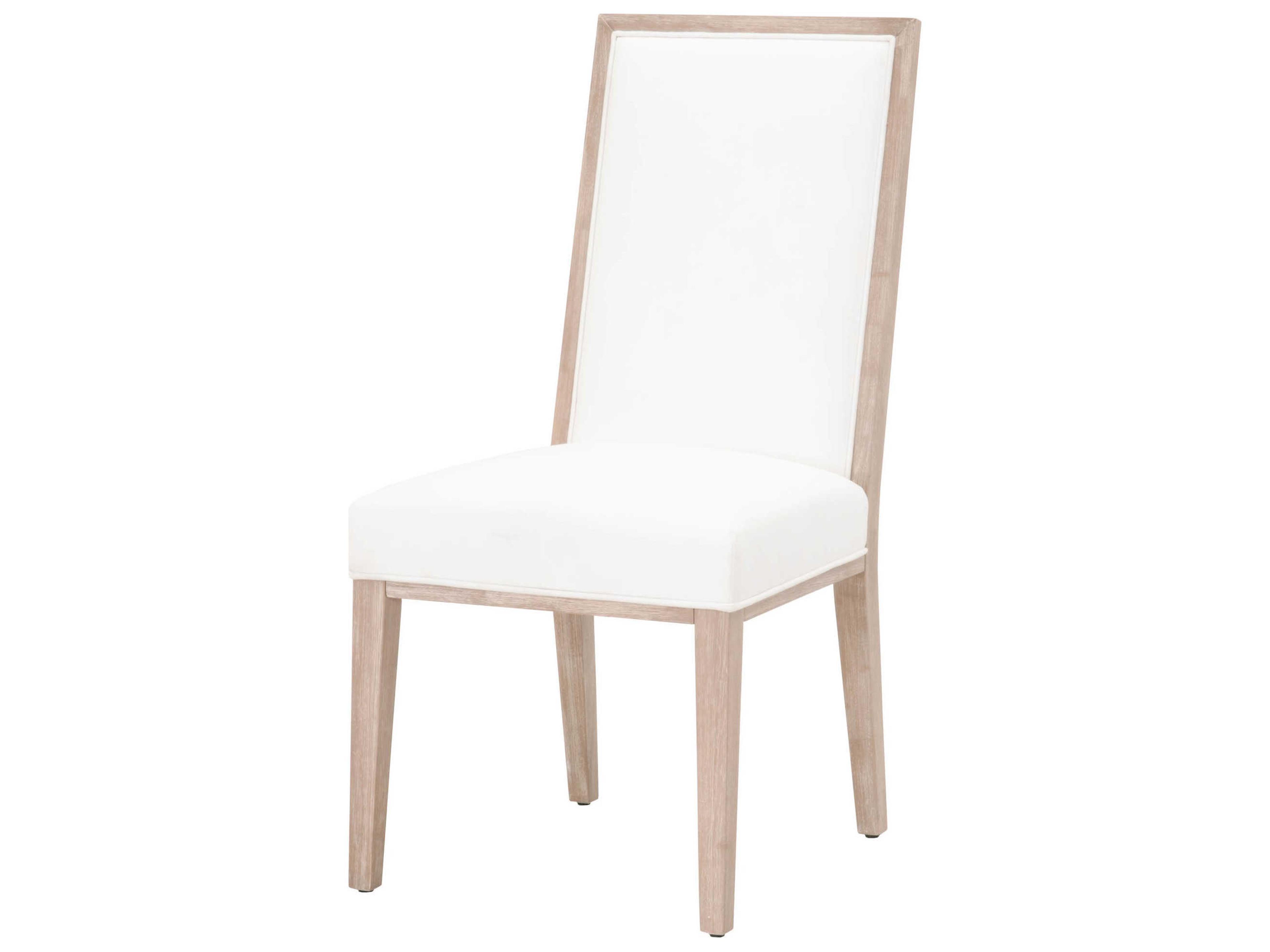 Traditions Martin Rubberwood White Upholstered Side Dining Chair Set of 2