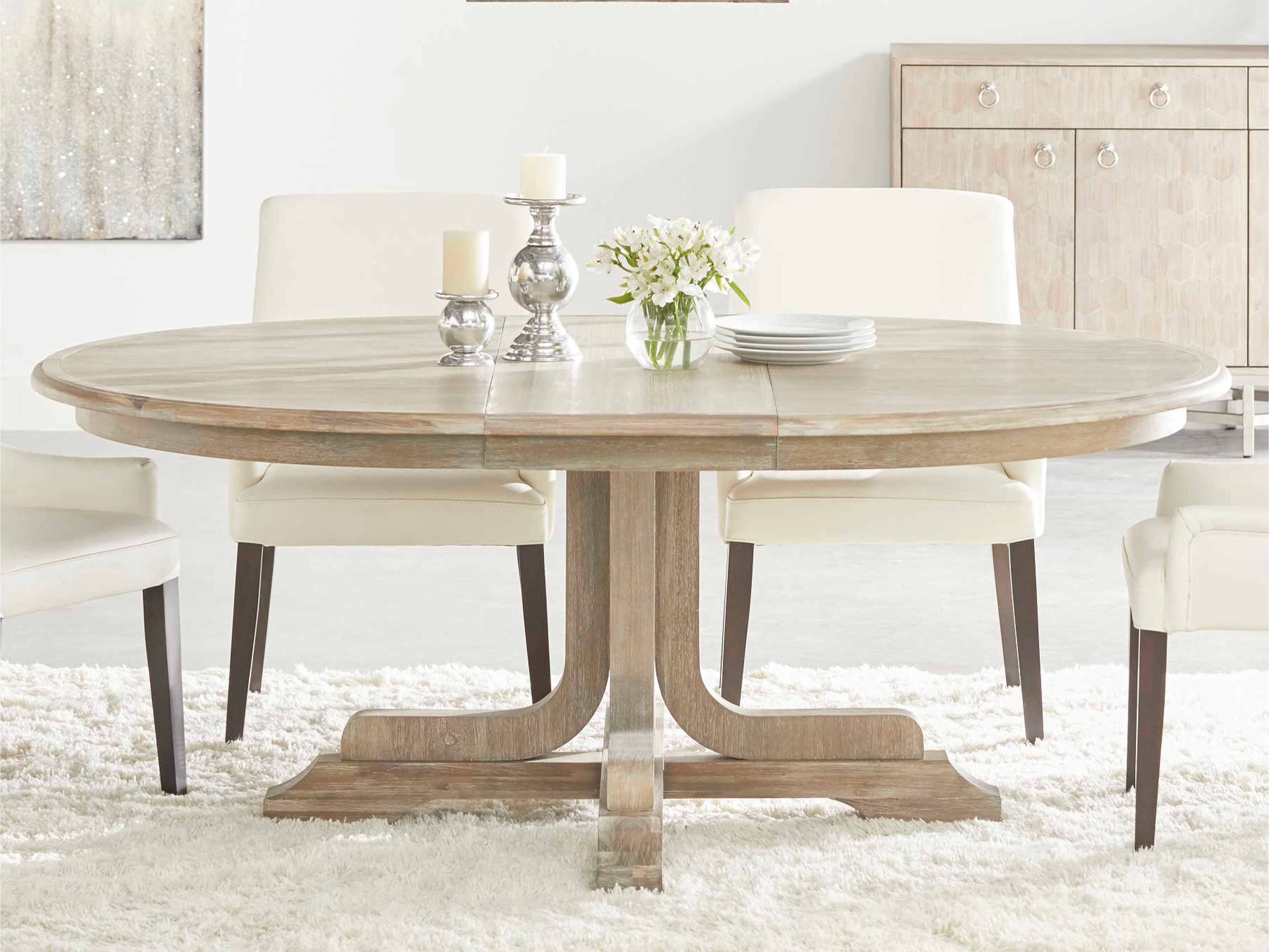 Luxecor Respite Extendable Round Wood Natural Gray Dining Table