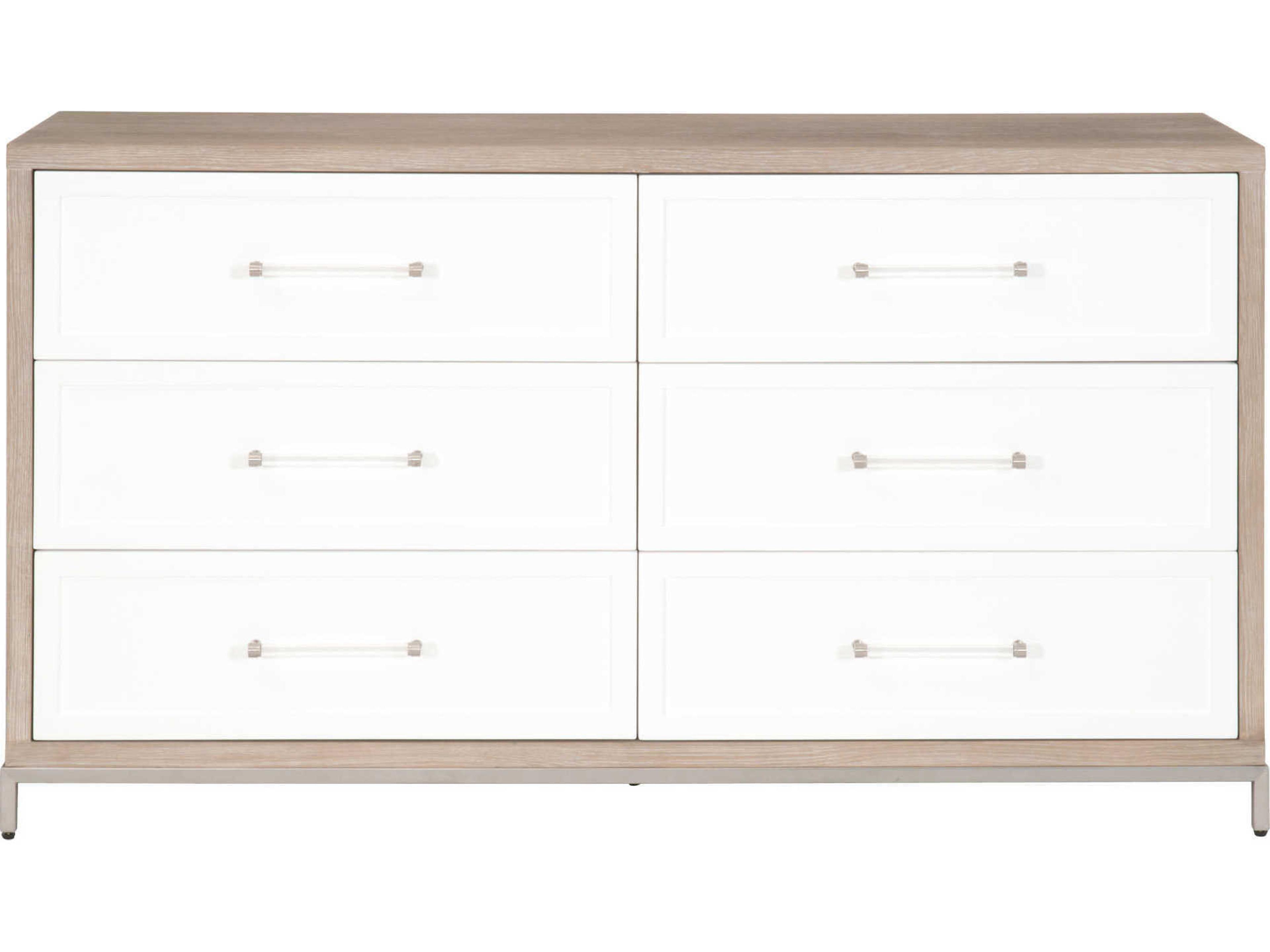 Luxecor Respite 6-Drawers Gray Acacia Wood Double Dresser