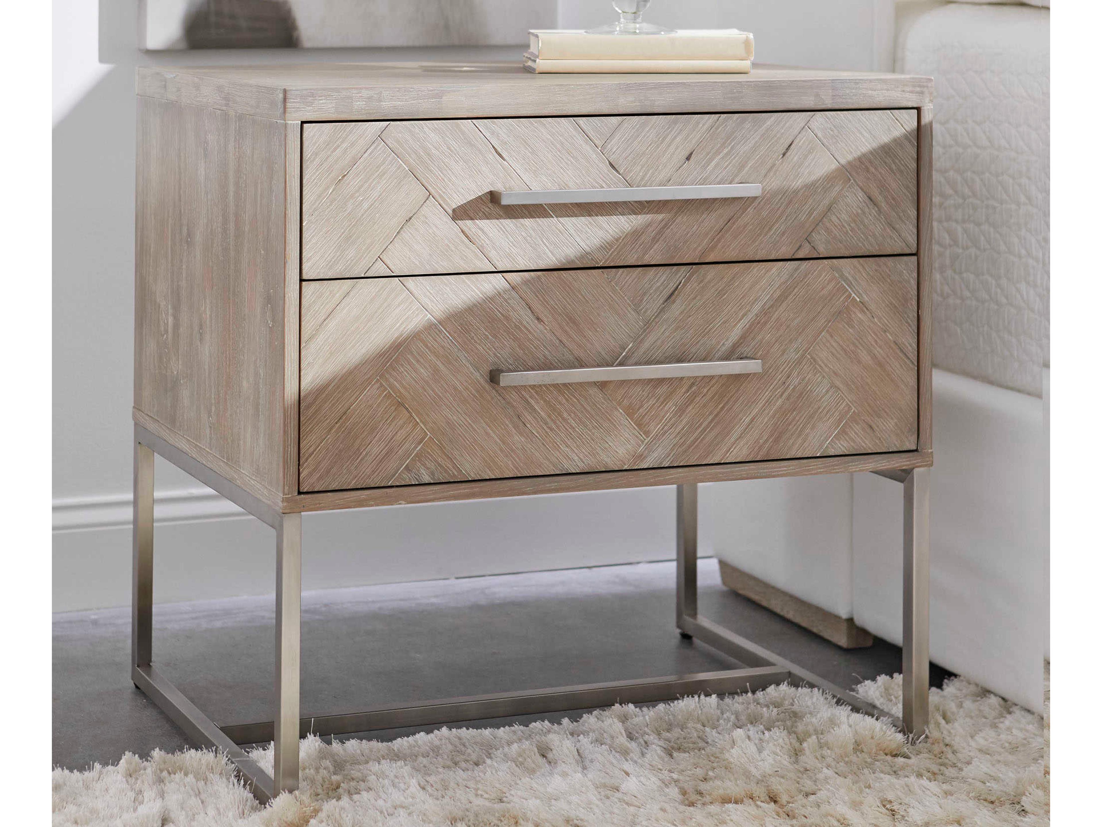 Essentials for Living Traditions Mosaic 2-Drawers Acacia Wood Nightstand