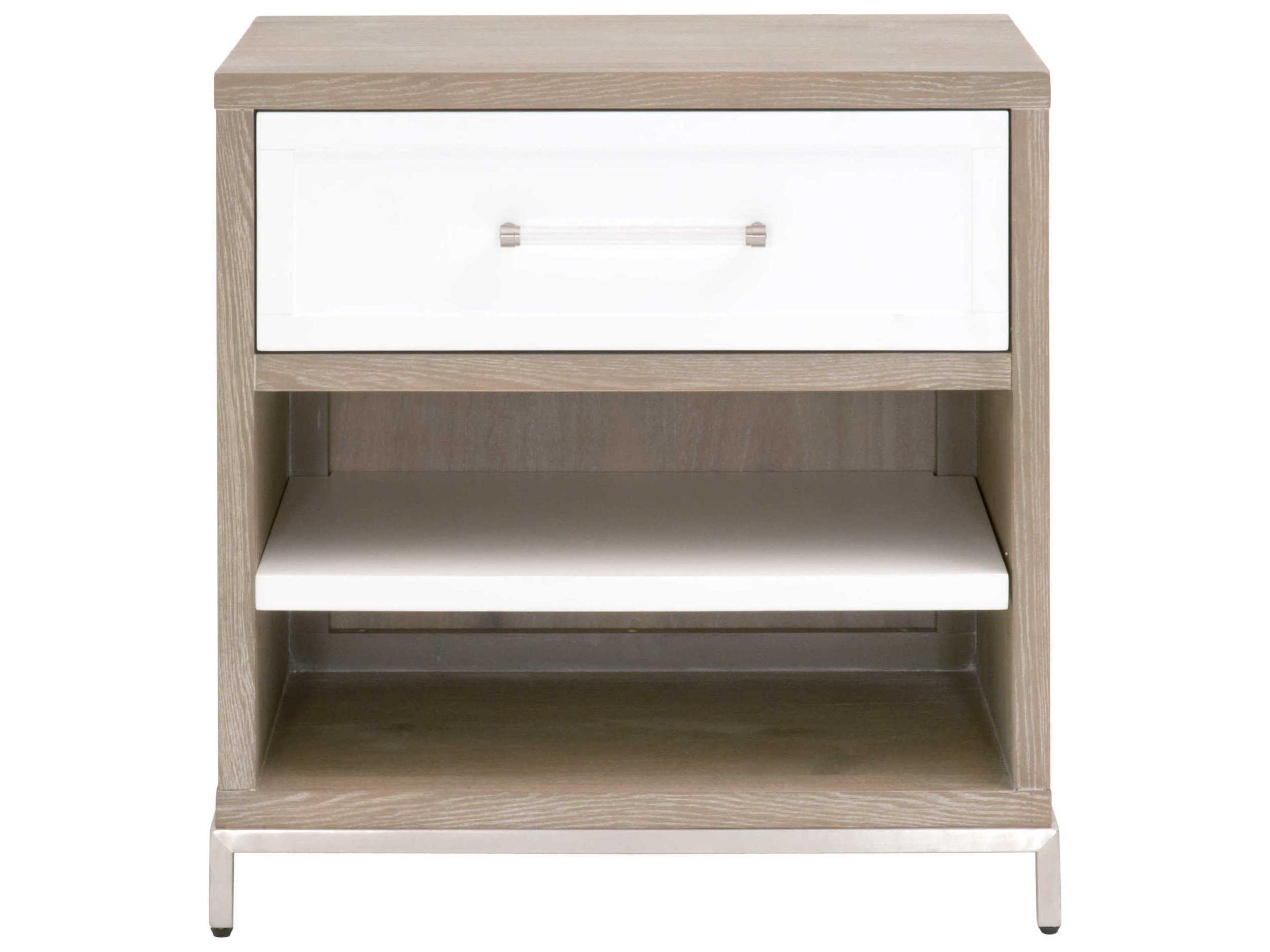 Essentials for Living Traditions Wrenn 1-Drawer Gray Acacia Wood Nightstand