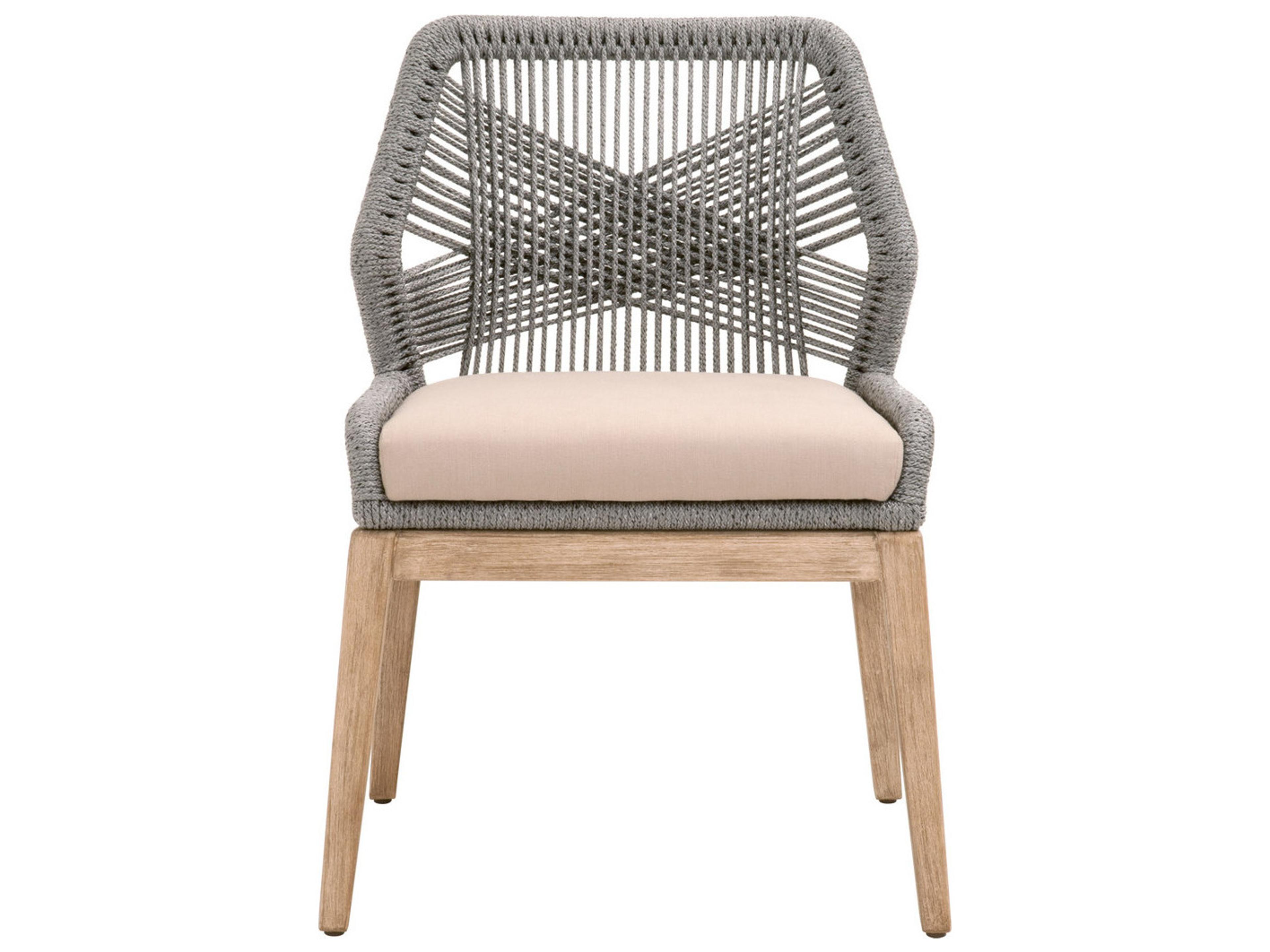 Luxecor Respite Mahogany Wood Gray Upholstered Side Dining Chair