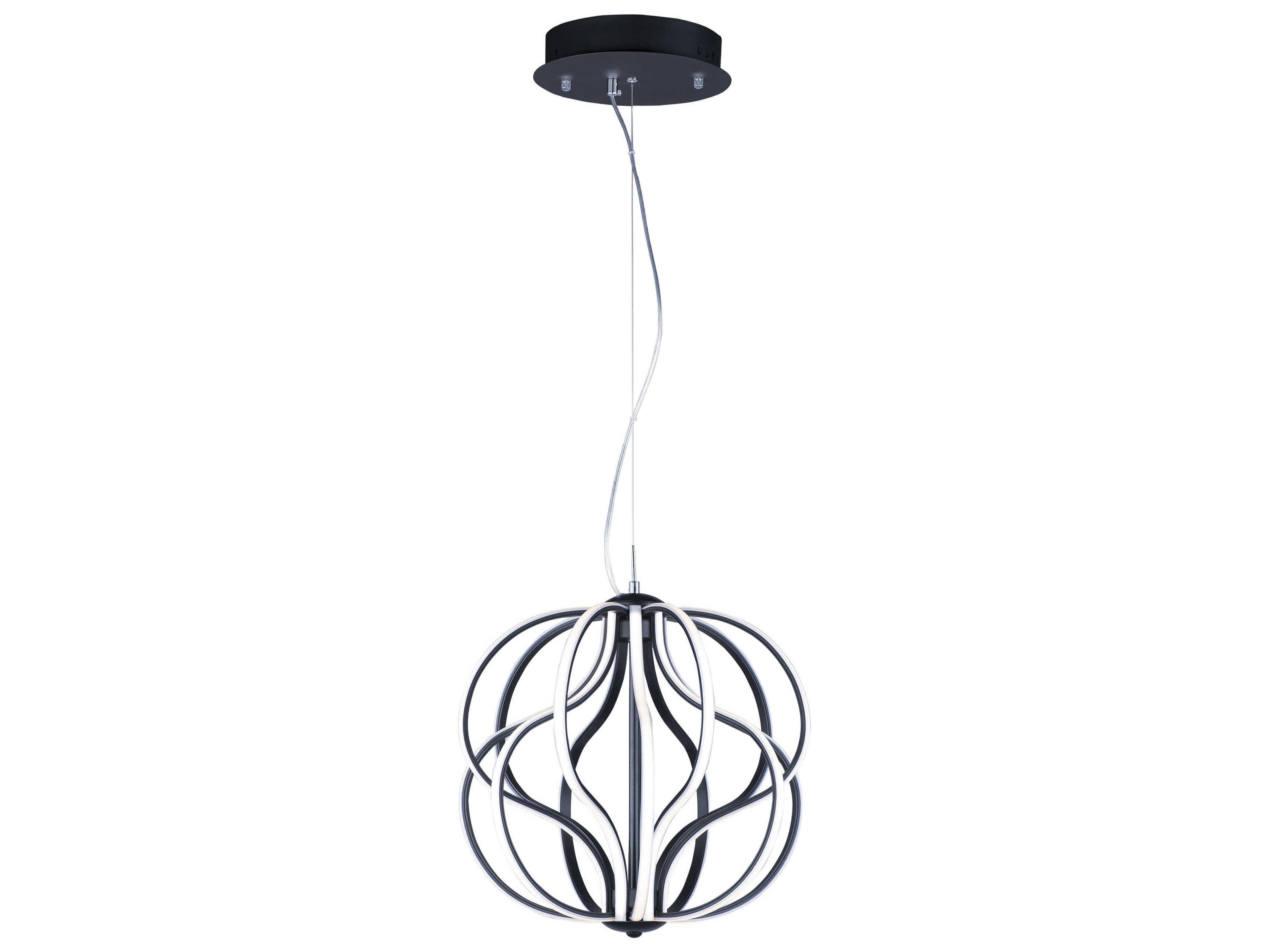Aura 1-Light Black LED Geometric Pendant