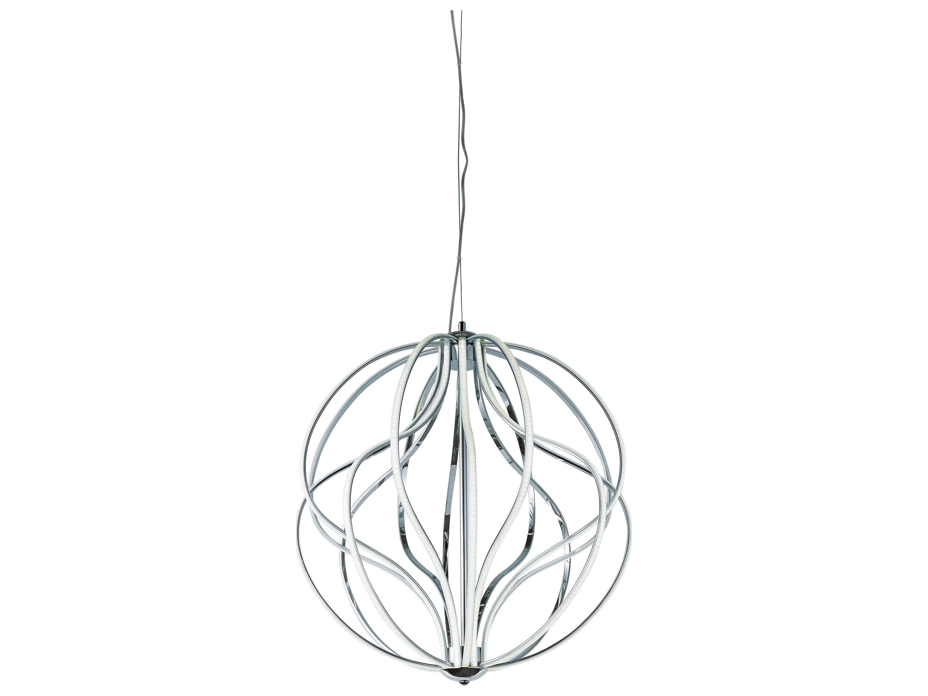 Aura LED Pendant Polished Chrome Sculptural Lighting