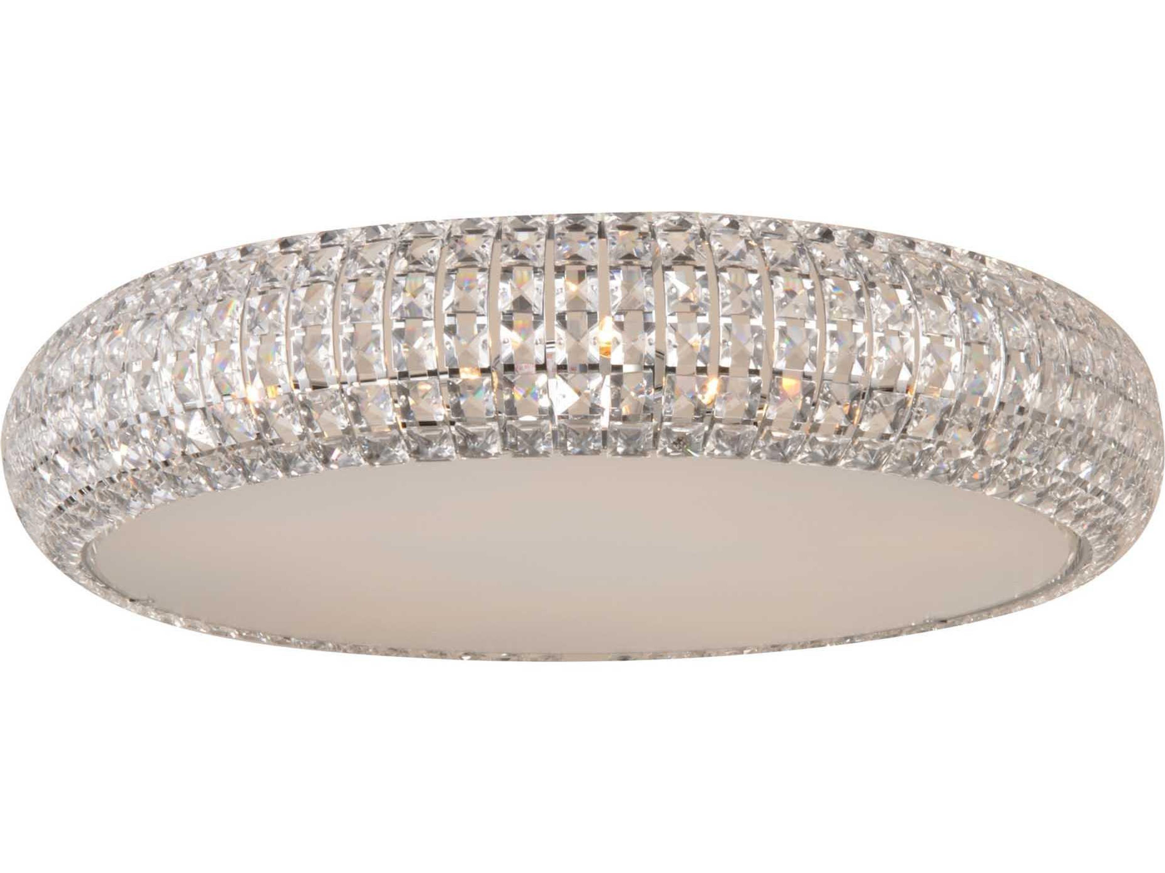 Bijou 4-Light Polished Chrome Crystal Glass Round Flush Mount