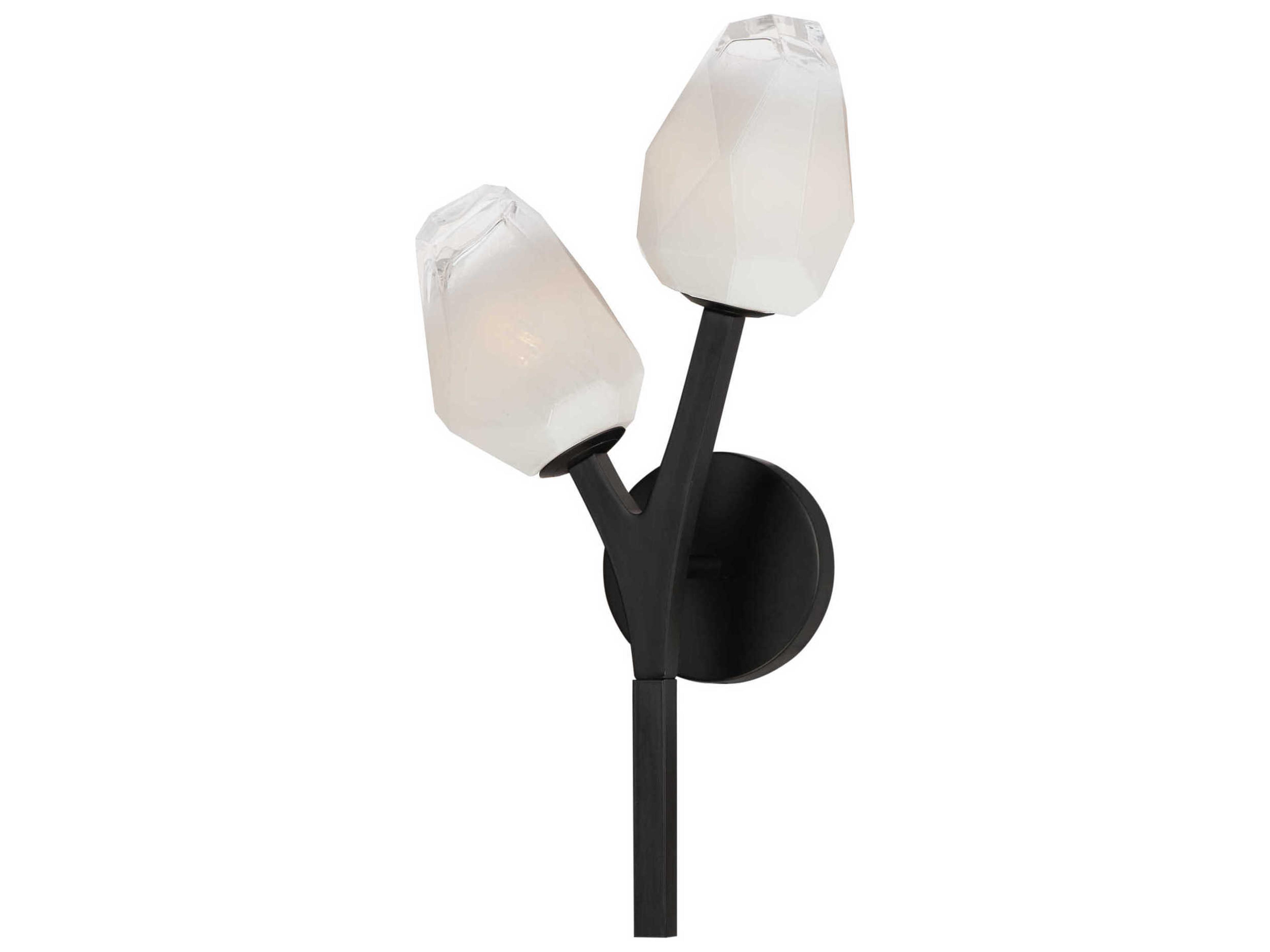 Blossom 2-Light Black Glass LED Wall Sconce