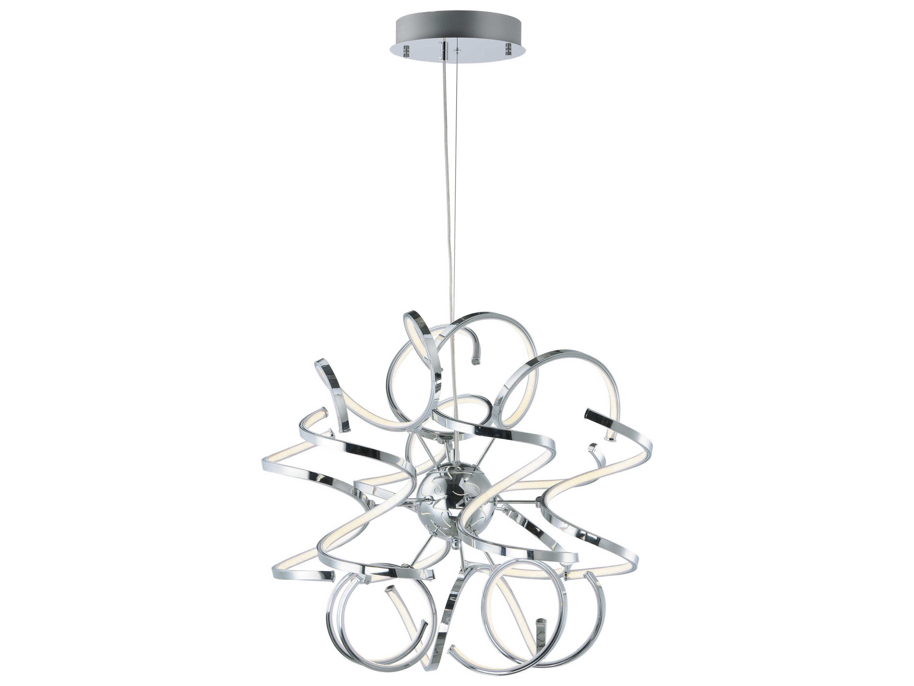 Chaos 12-Light Polished Chrome LED Sputnik Pendant