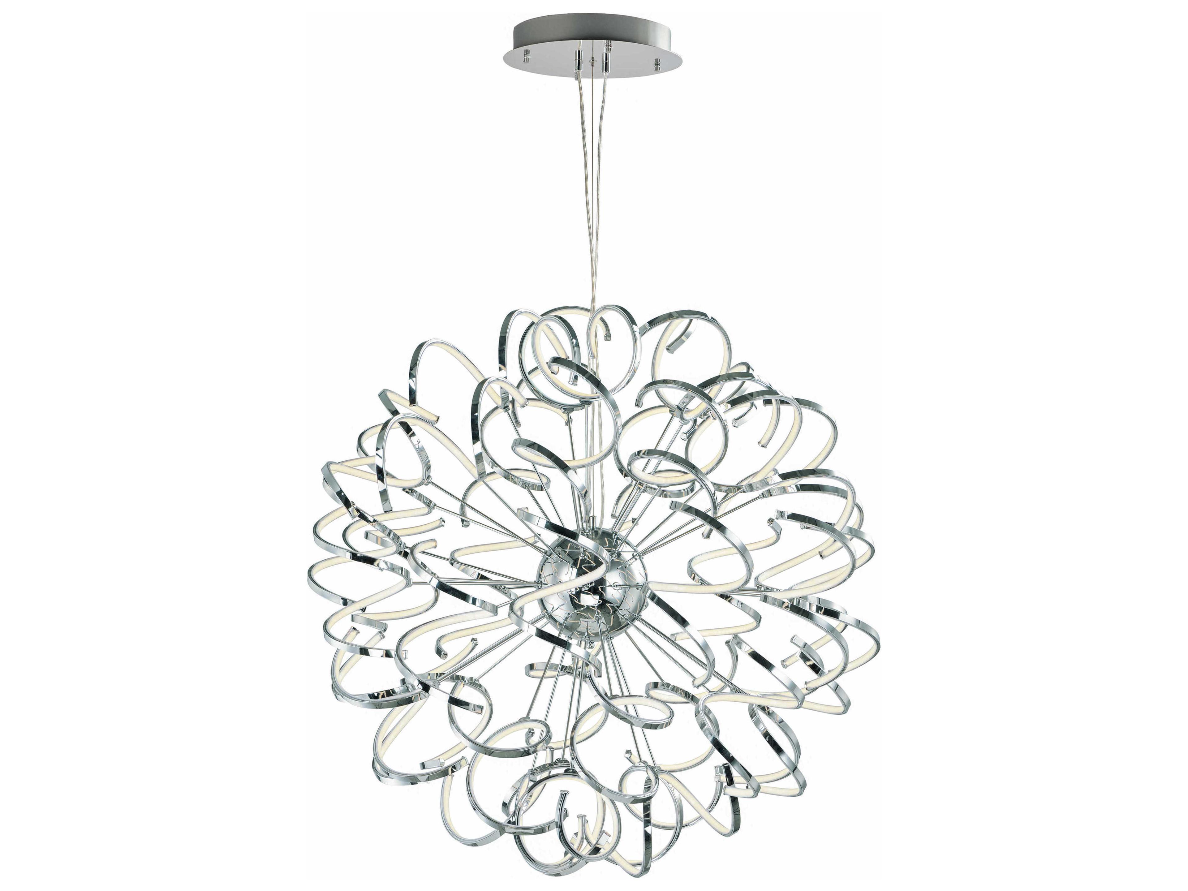 Chaos 4-Light Polished Chrome LED Sputnik Pendant