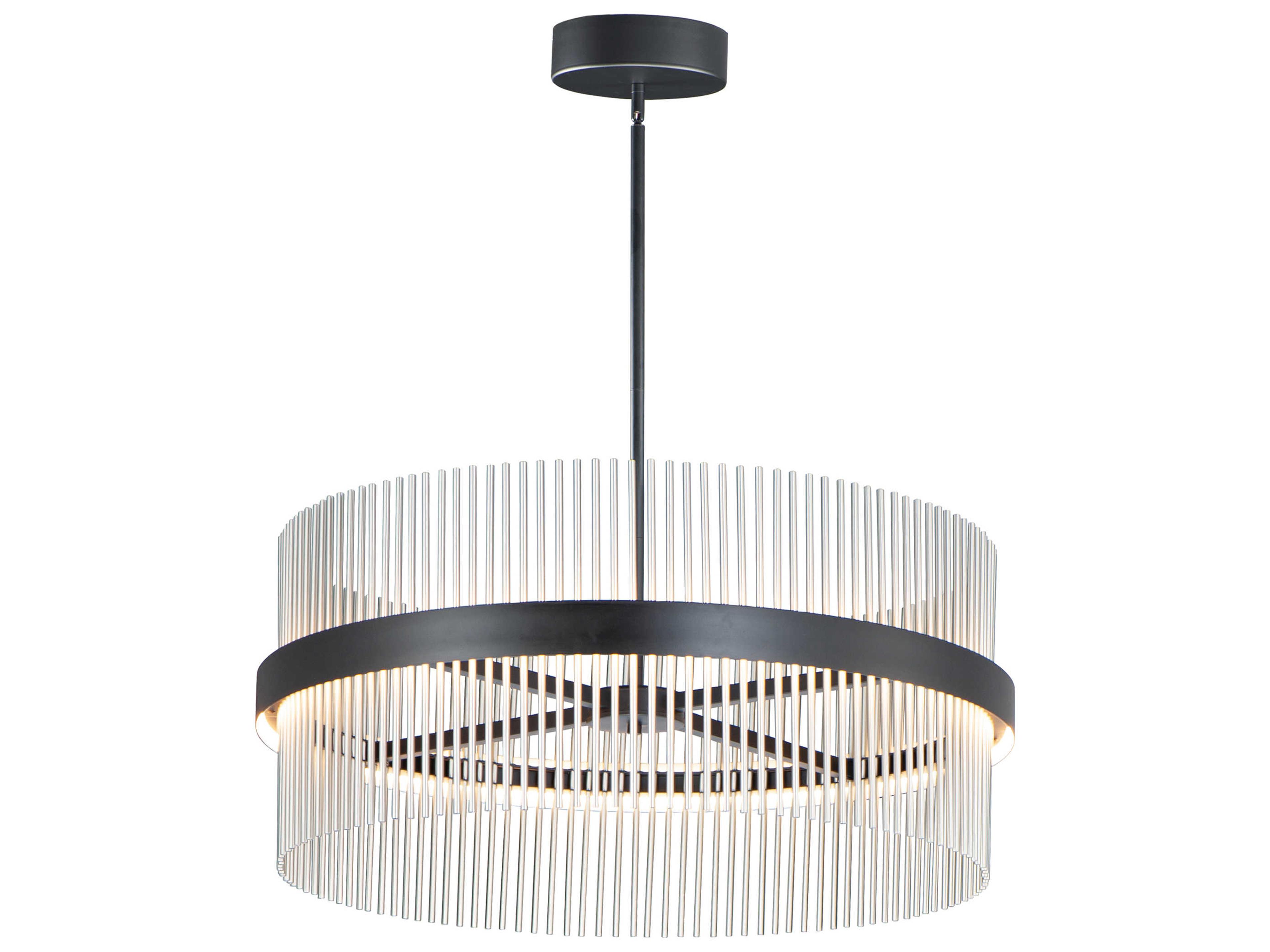Chimes LED Pendant in Black and Satin Nickel