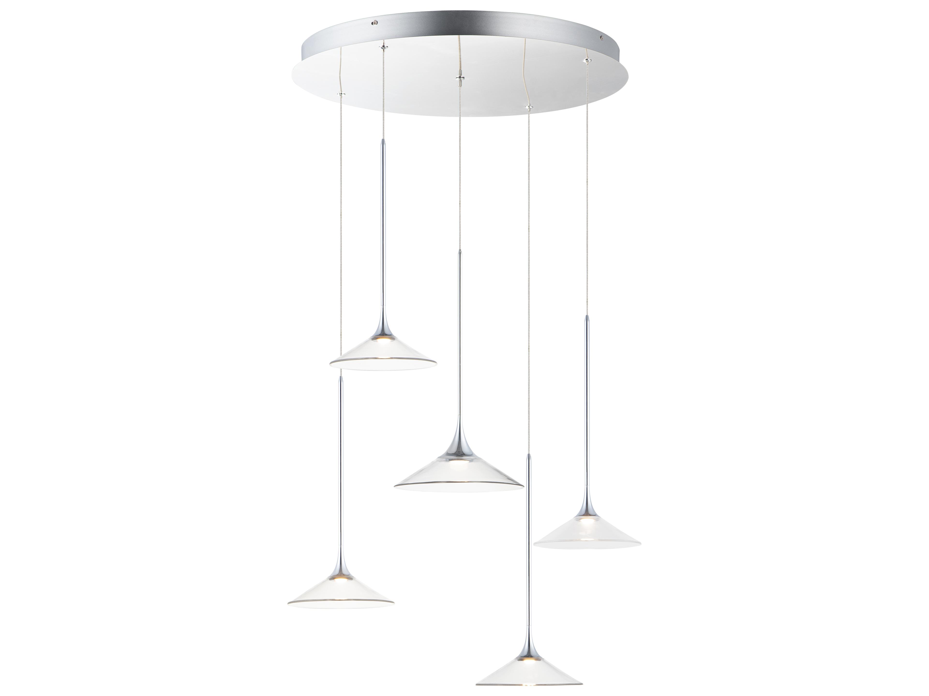 ET2 Cono 5-Light Polished Chrome Glass LED Pendant