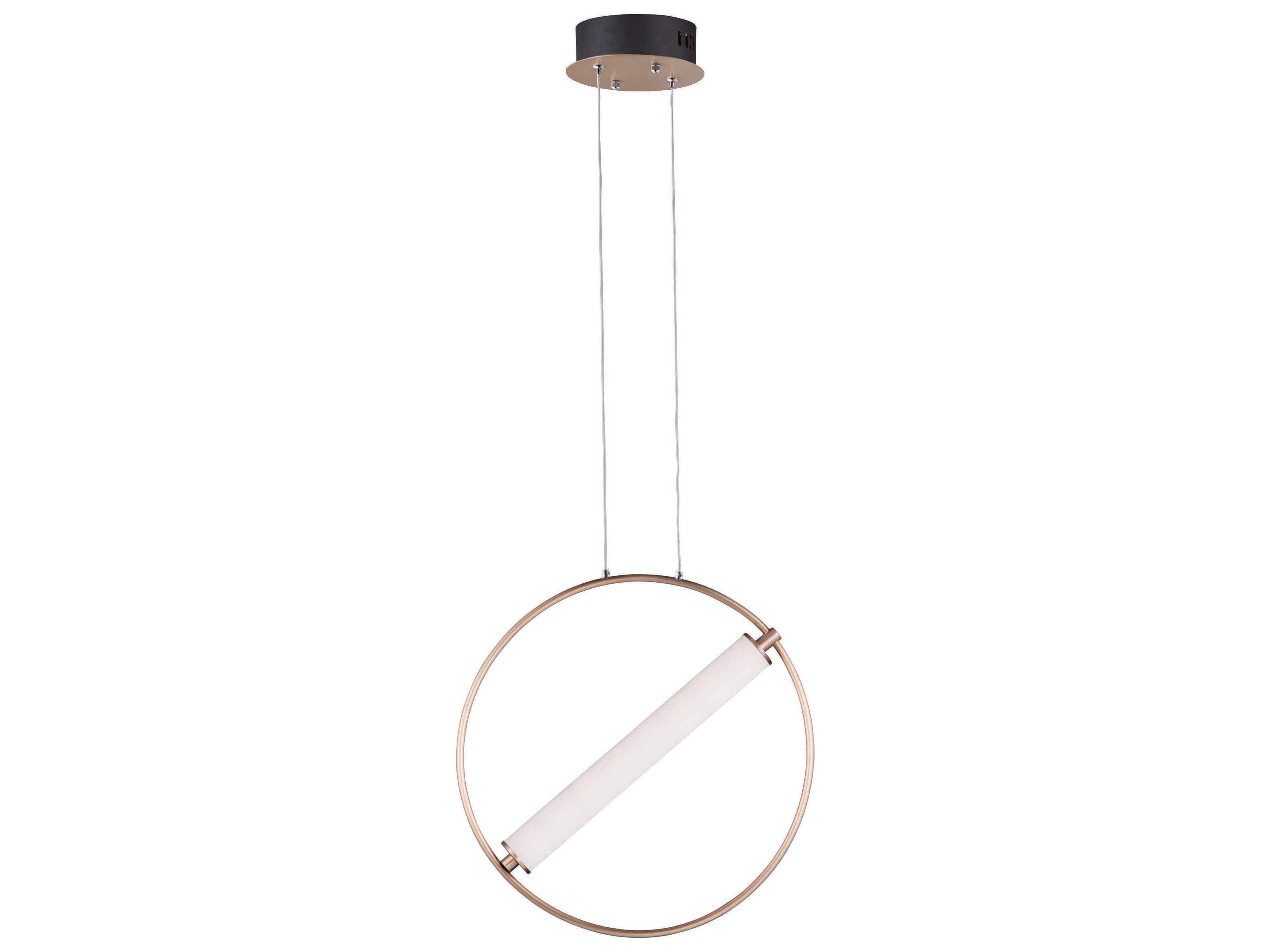 Flare 1-Light Black Soft Gold LED Cylinder Round Pendant