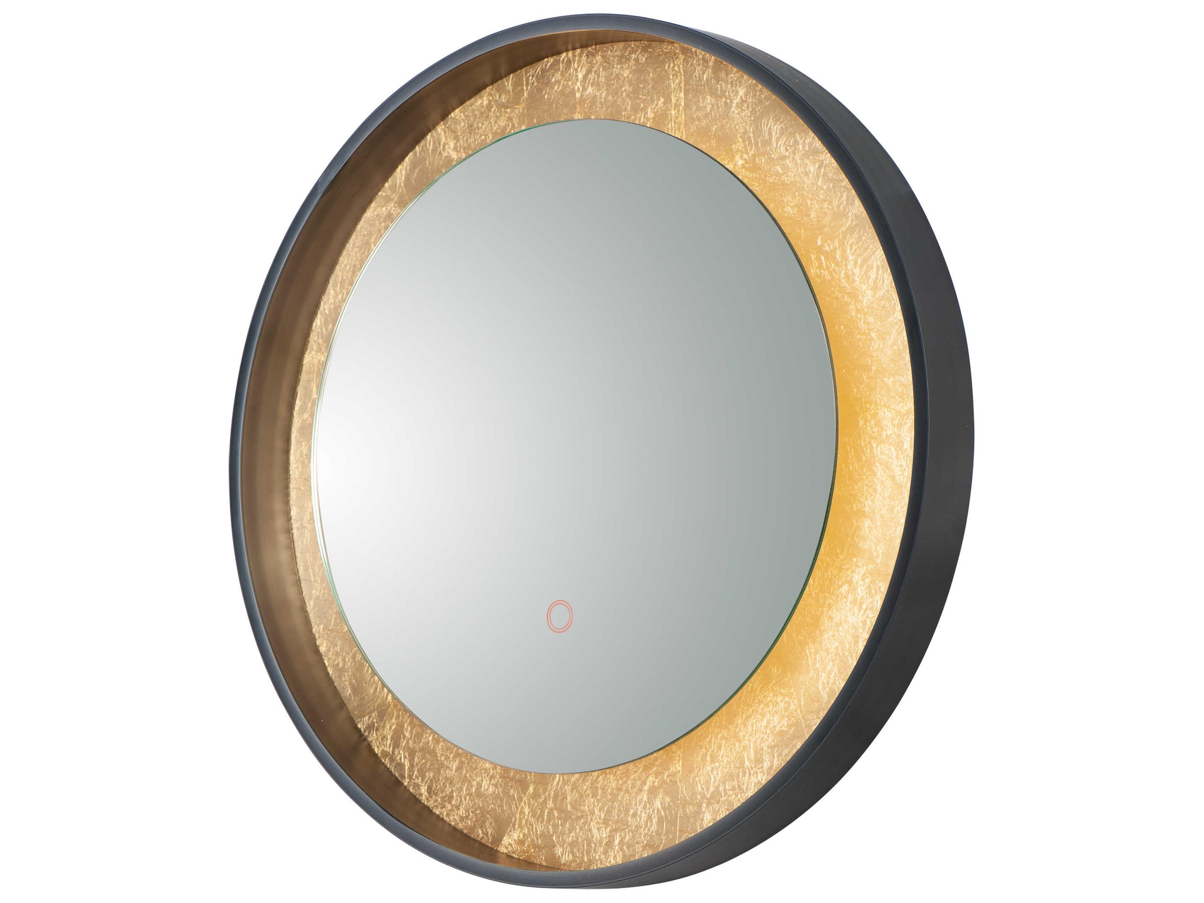 Floating Gold Leaf / Black Wall Mirror