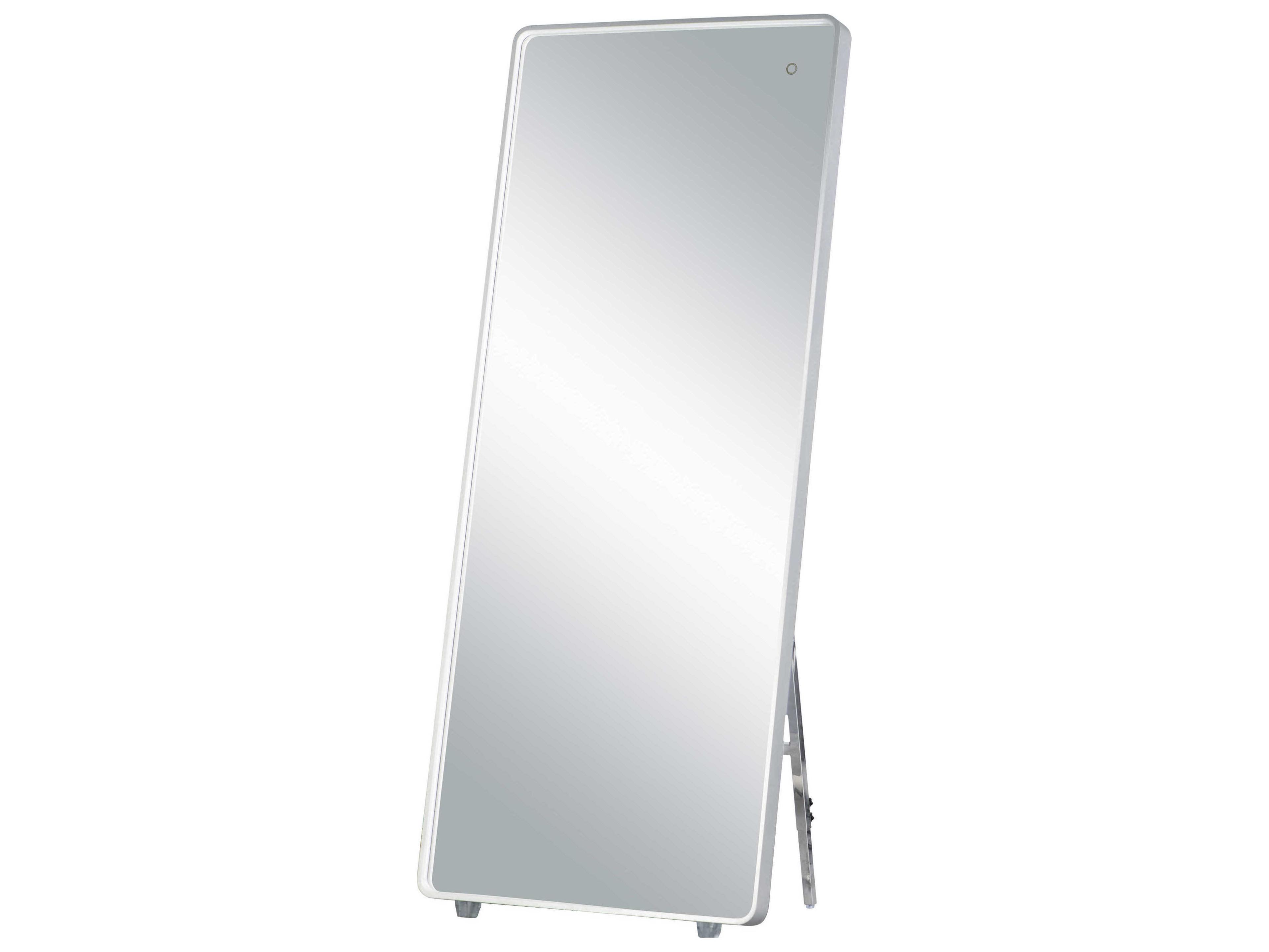 Brushed Aluminum LED Rectangular Floor Mirror