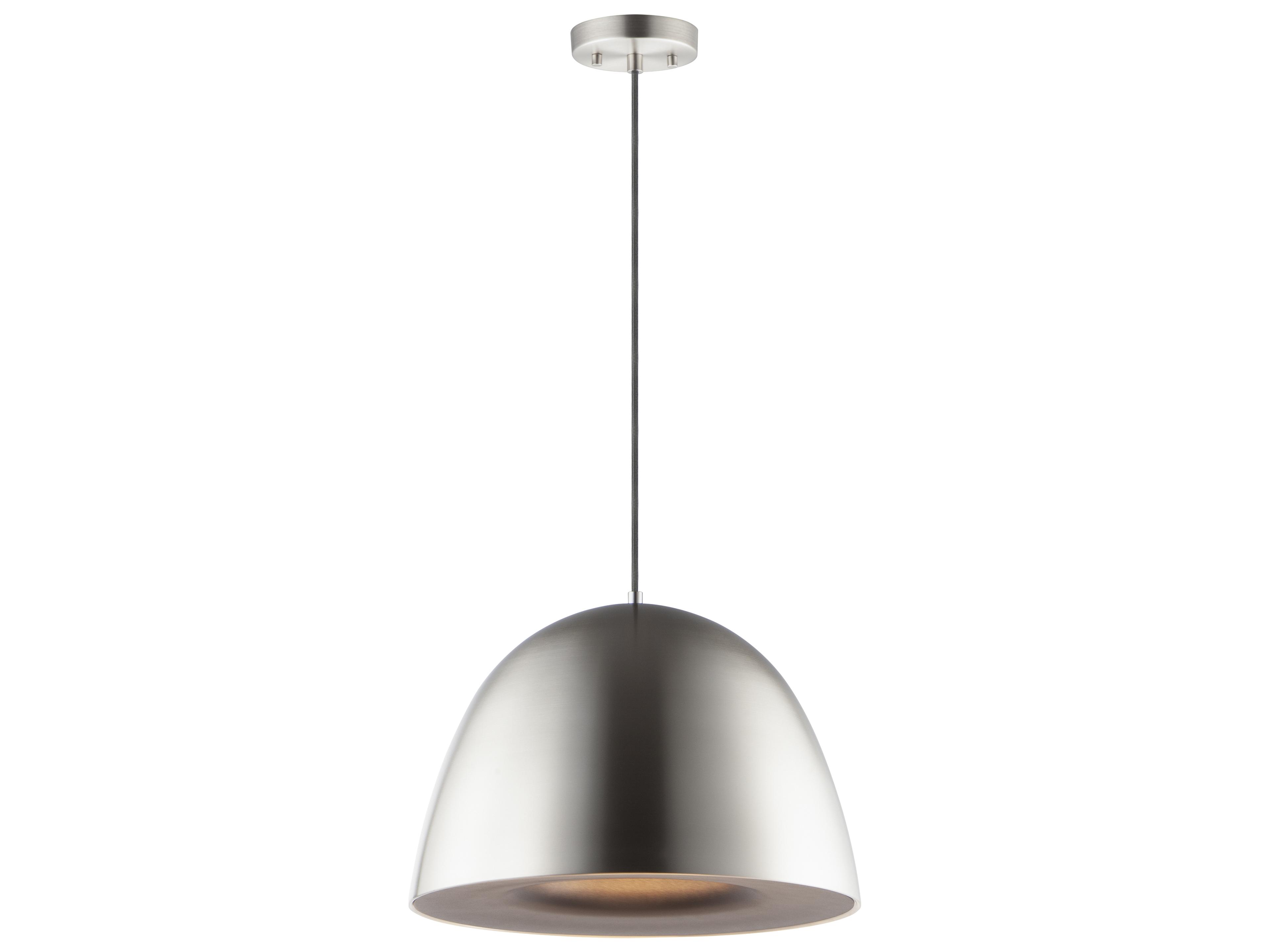 Fungo 1-Light Satin Nickel Black LED Dome Pendant