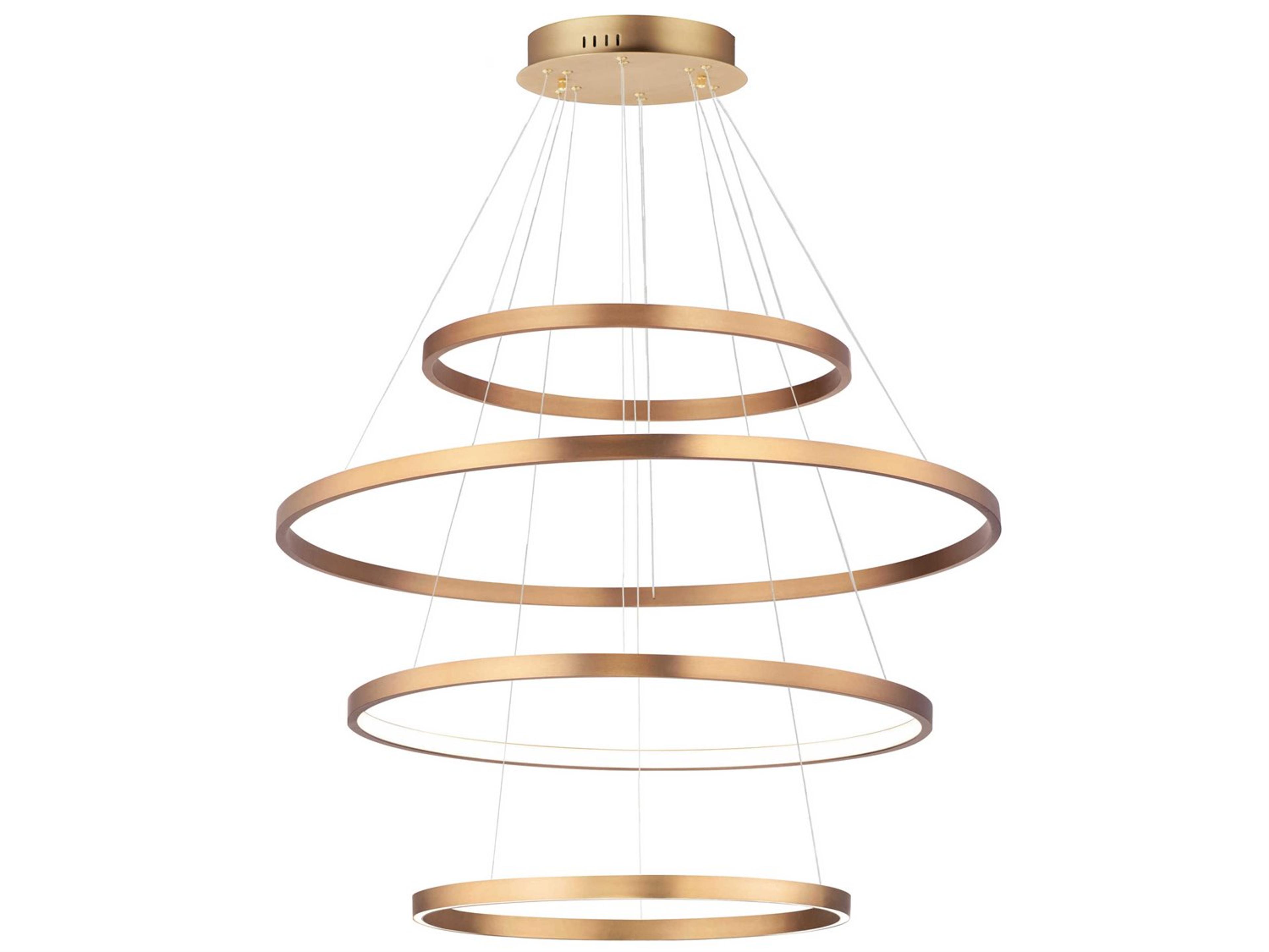 Groove 4-Tier LED Pendant in Gold