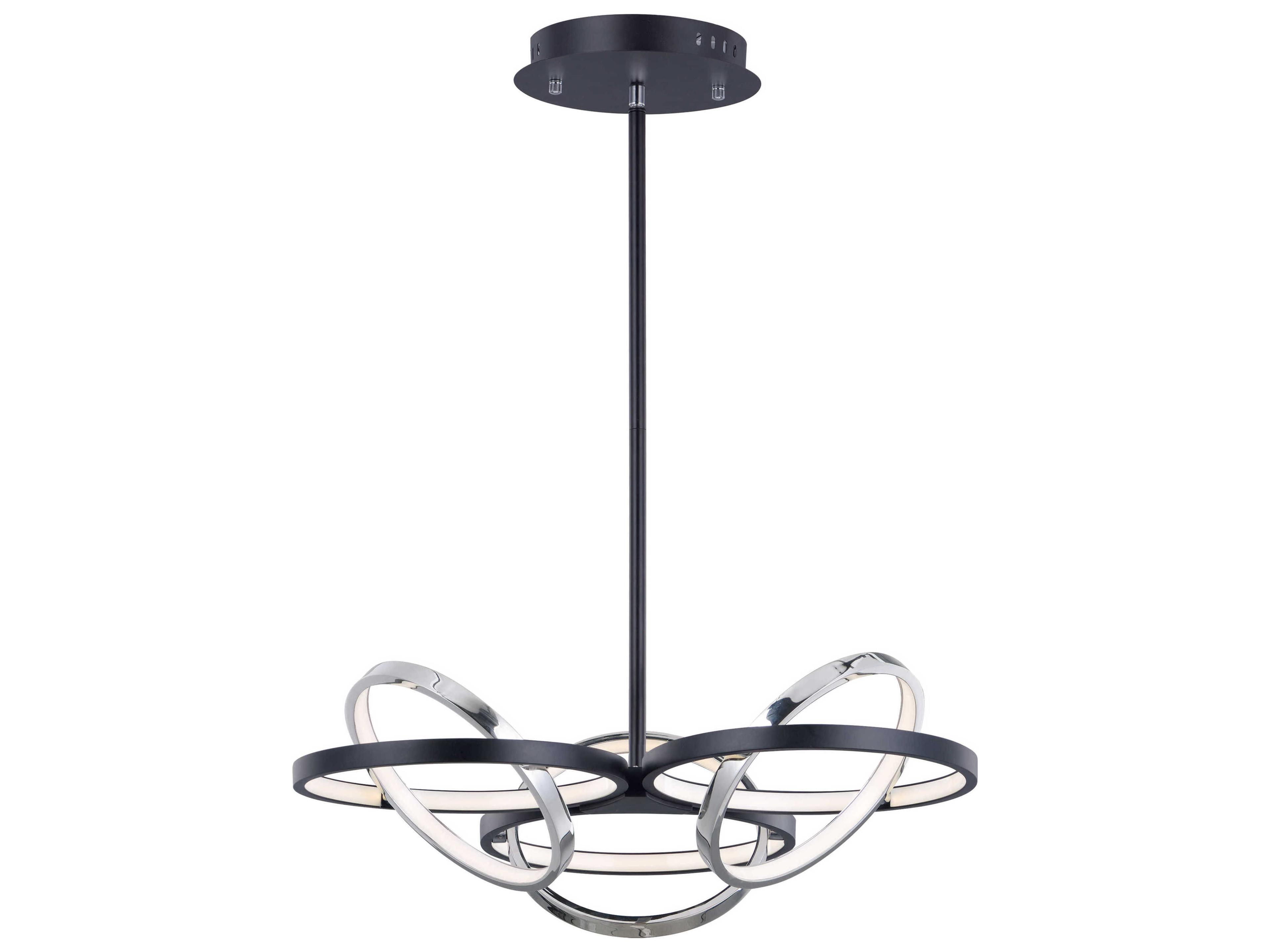 Gyro Ii 6-Light Black Polished Chrome LED Geometric Round Pendant