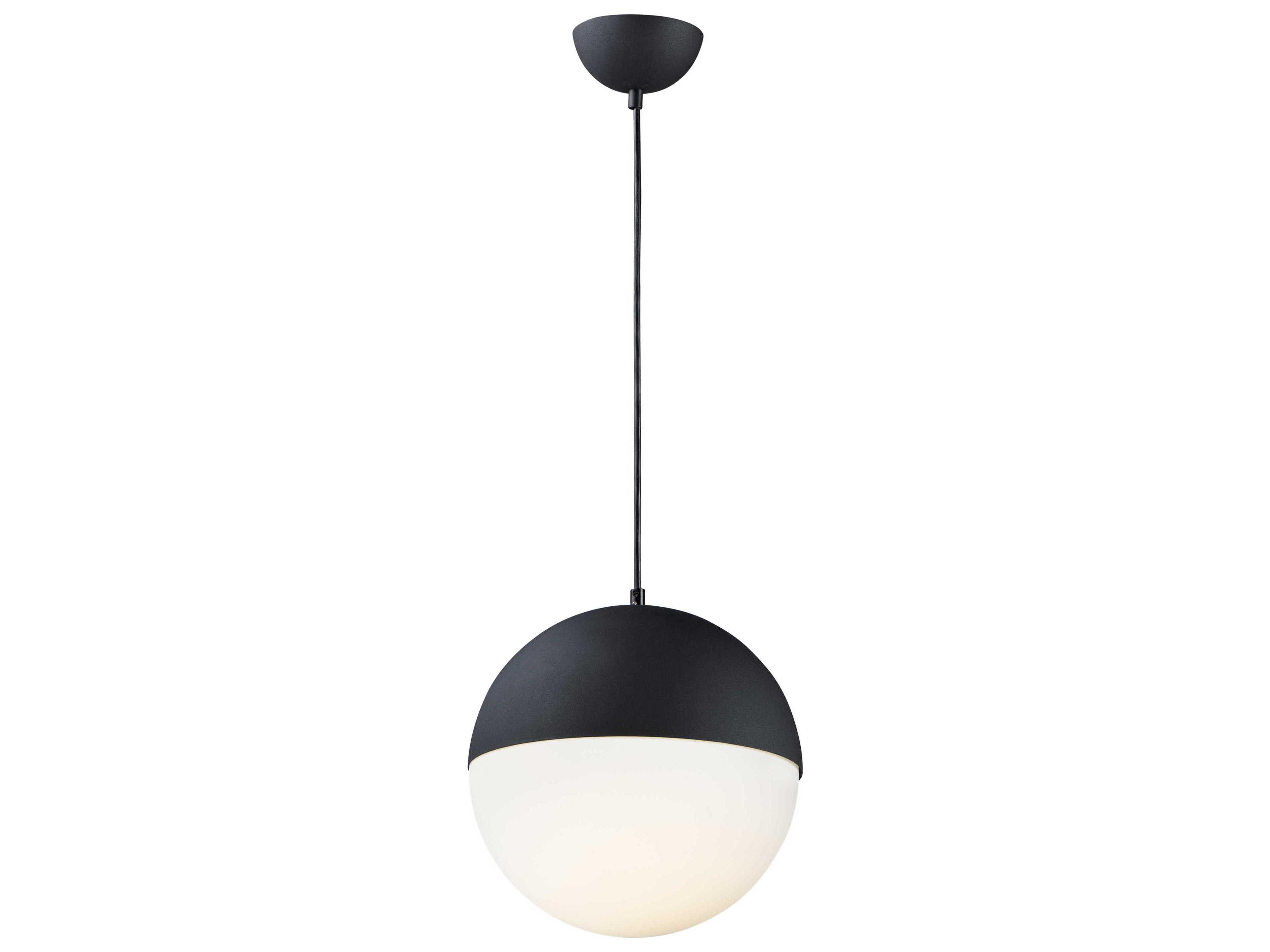 Half Moon Modern LED Pendant in Matte Black