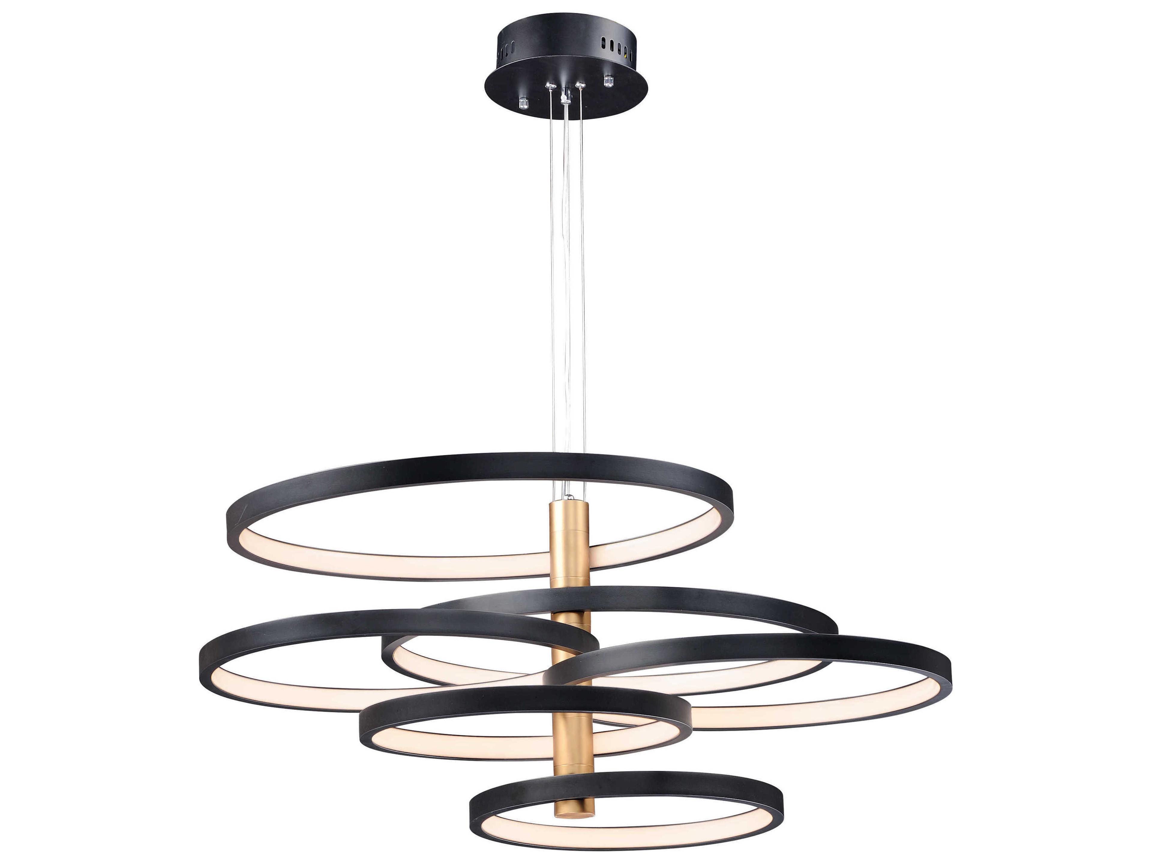 Hoopla LED Pendant in Black and Gold