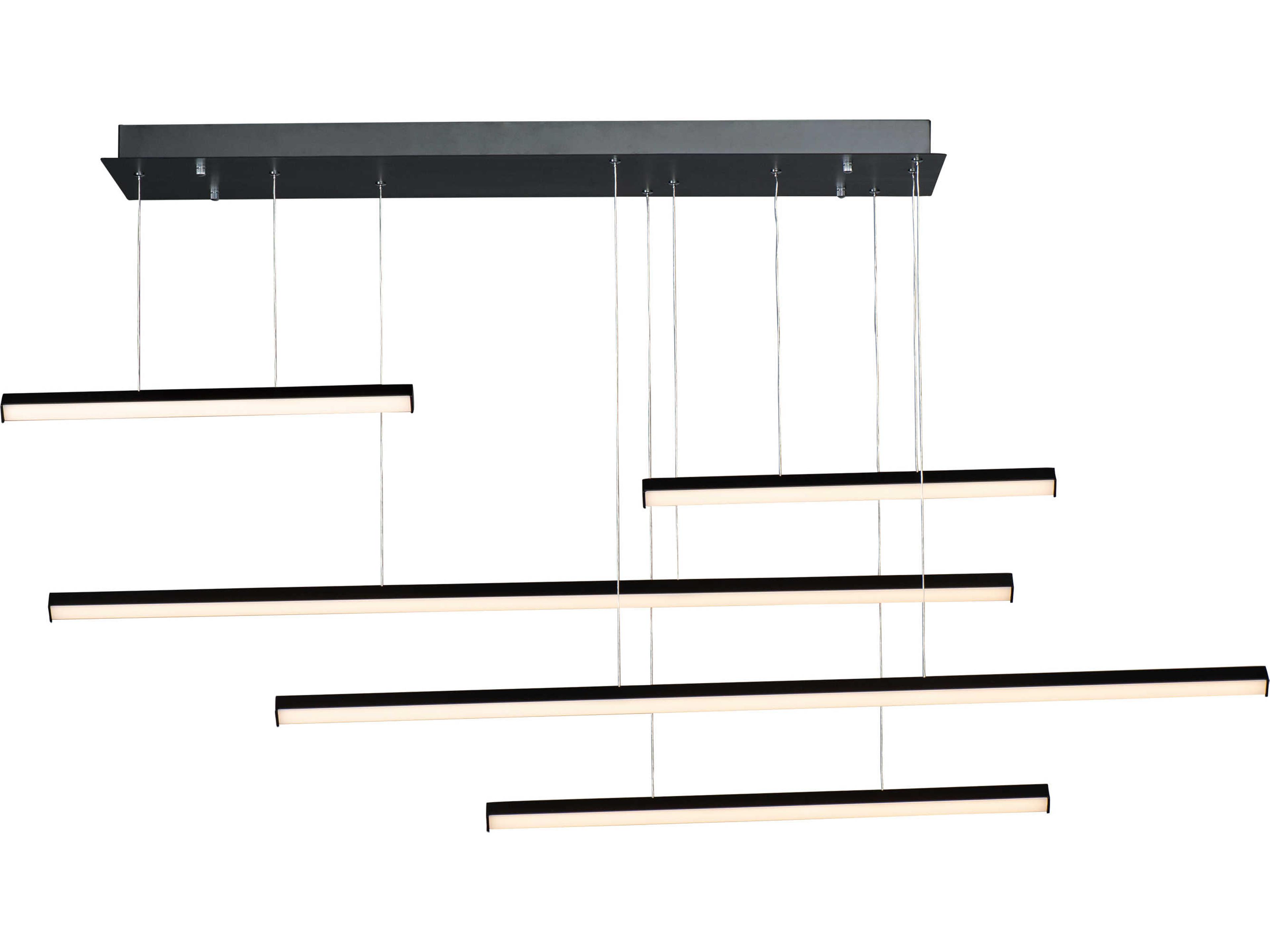 Hover 5-Light Black LED Linear Tiered Island Pendant