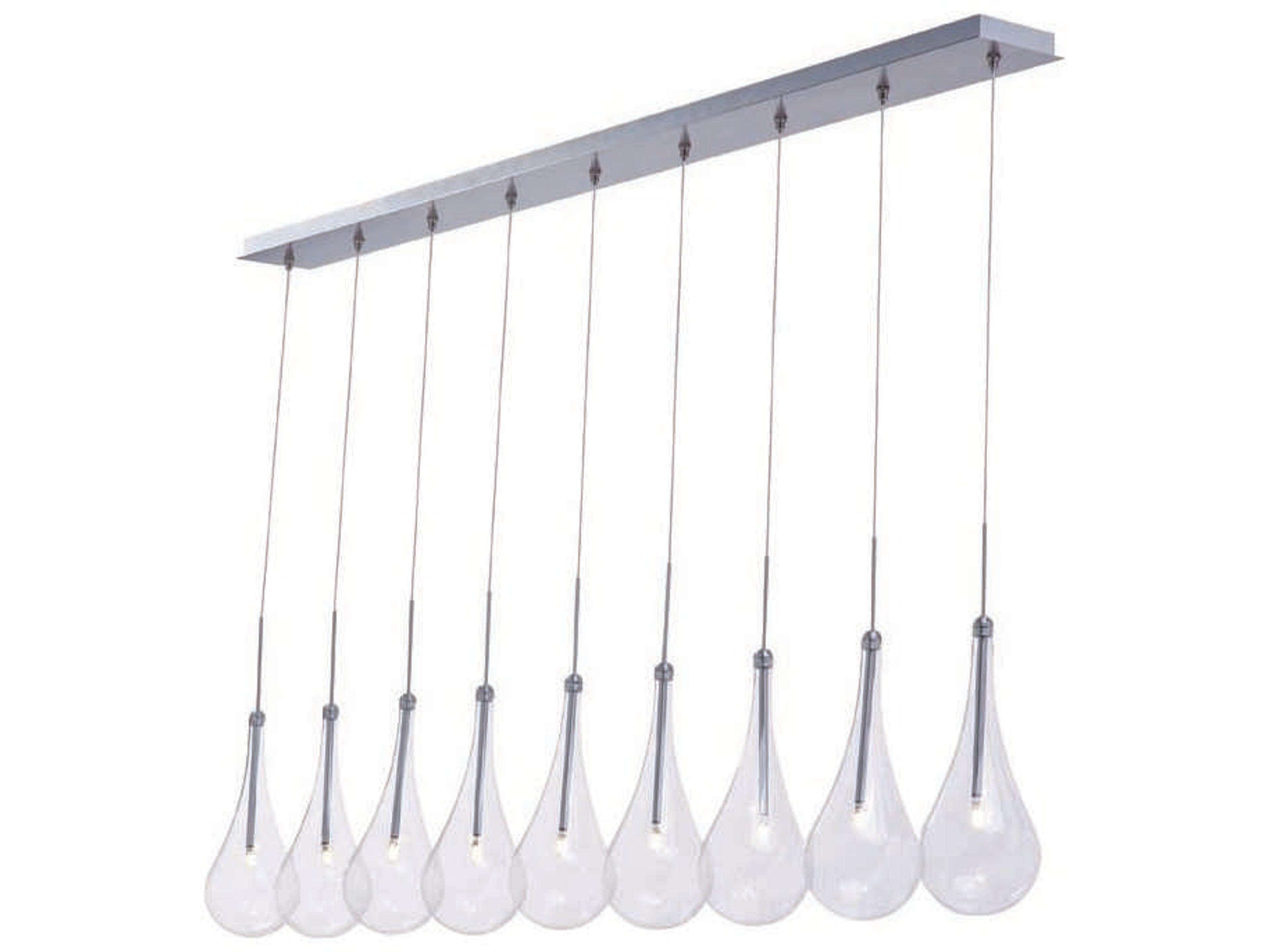 Larmes LED Linear Pendant Polished Chrome 9-Light