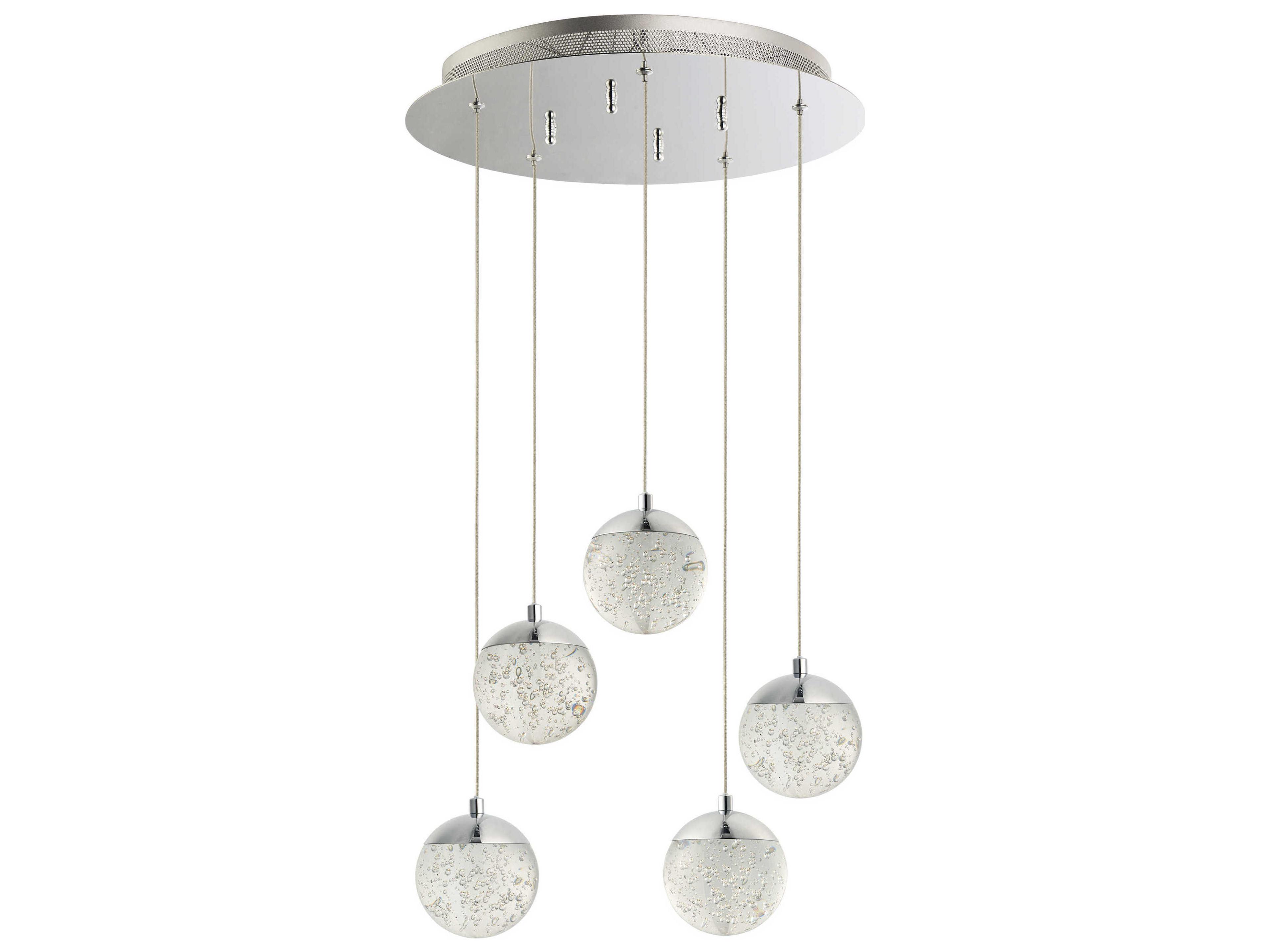 ET2 Orb Ii 5-Light Polished Chrome Crystal LED Globe Pendant