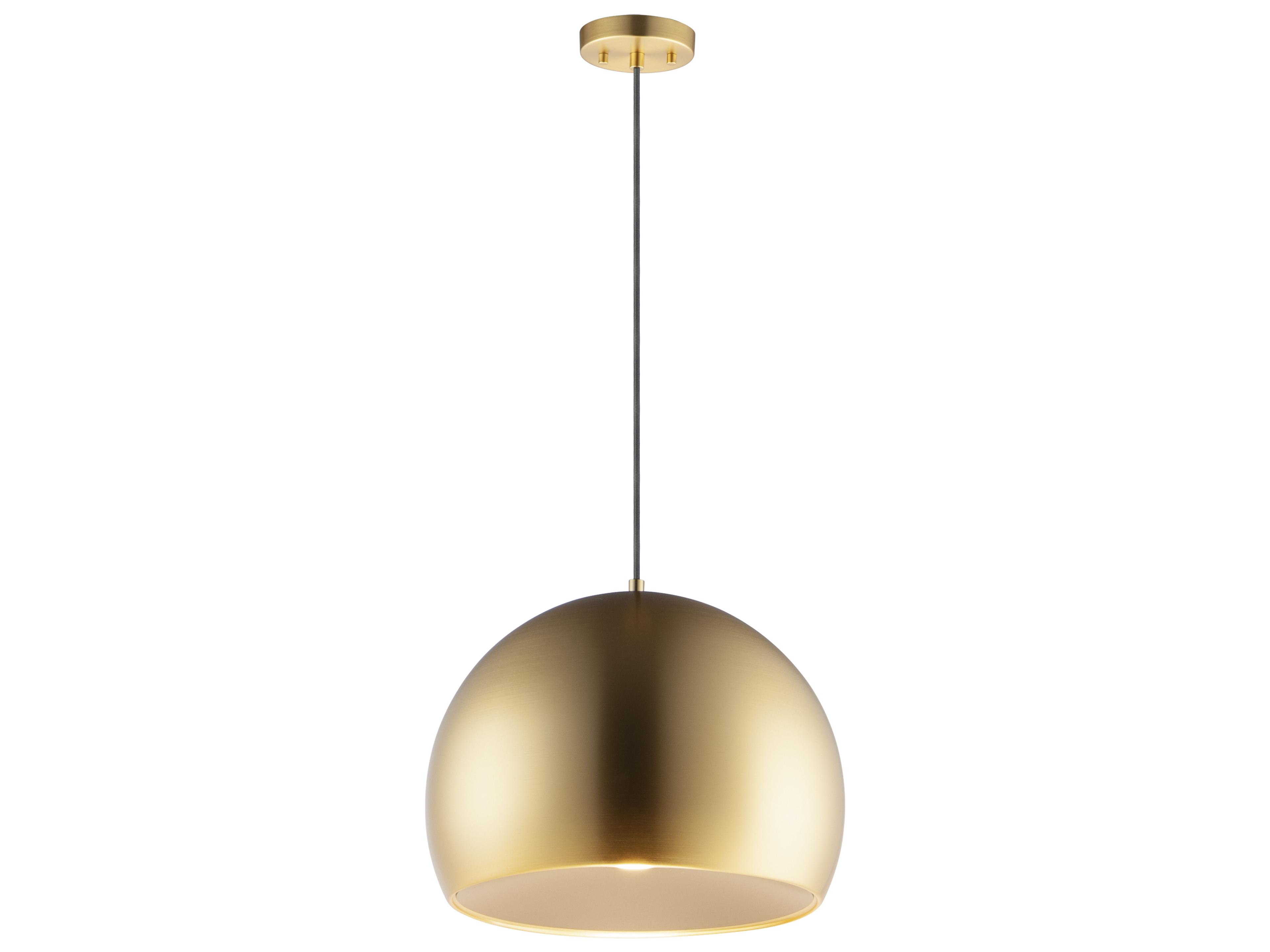 Palla 1-Light Satin Brass Coffee Brown LED Dome Pendant
