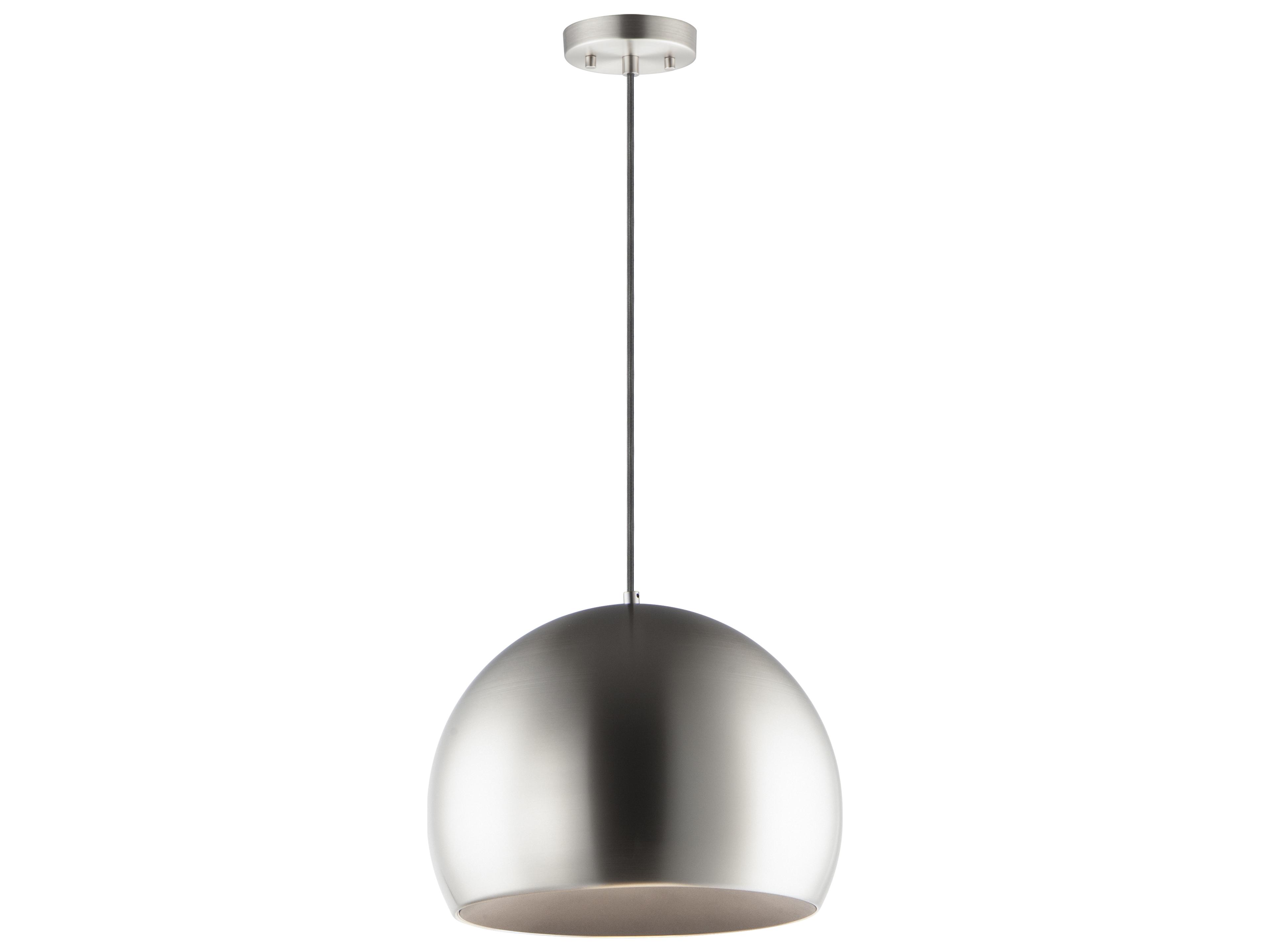 Palla 1-Light Satin Nickel Black LED Dome Pendant