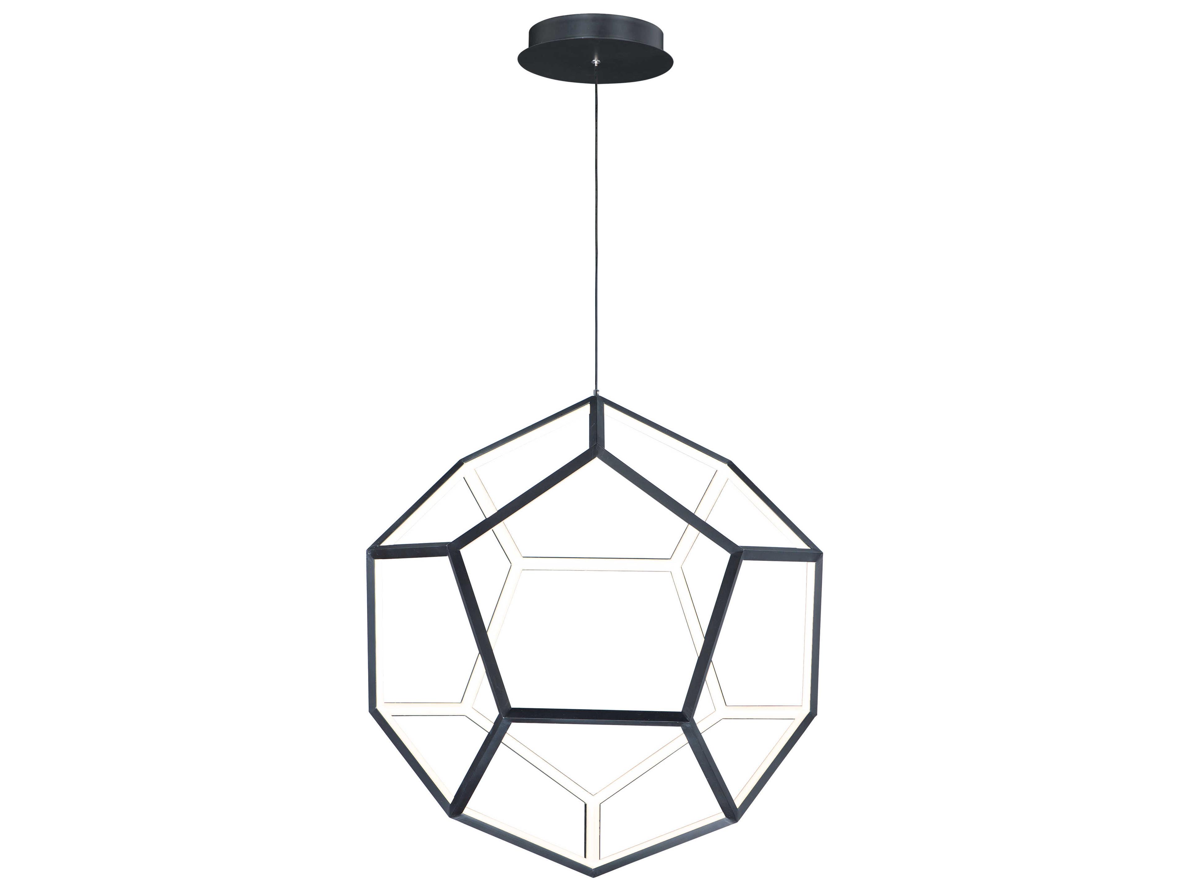 Penta 1-Light Black LED Geometric Pendant